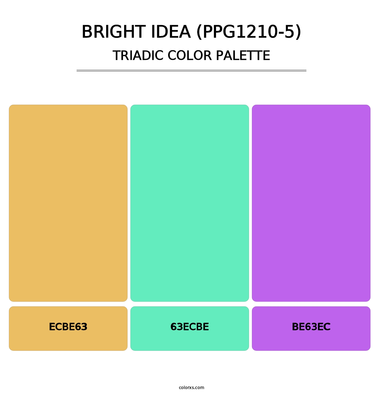 Bright Idea (PPG1210-5) - Triadic Color Palette