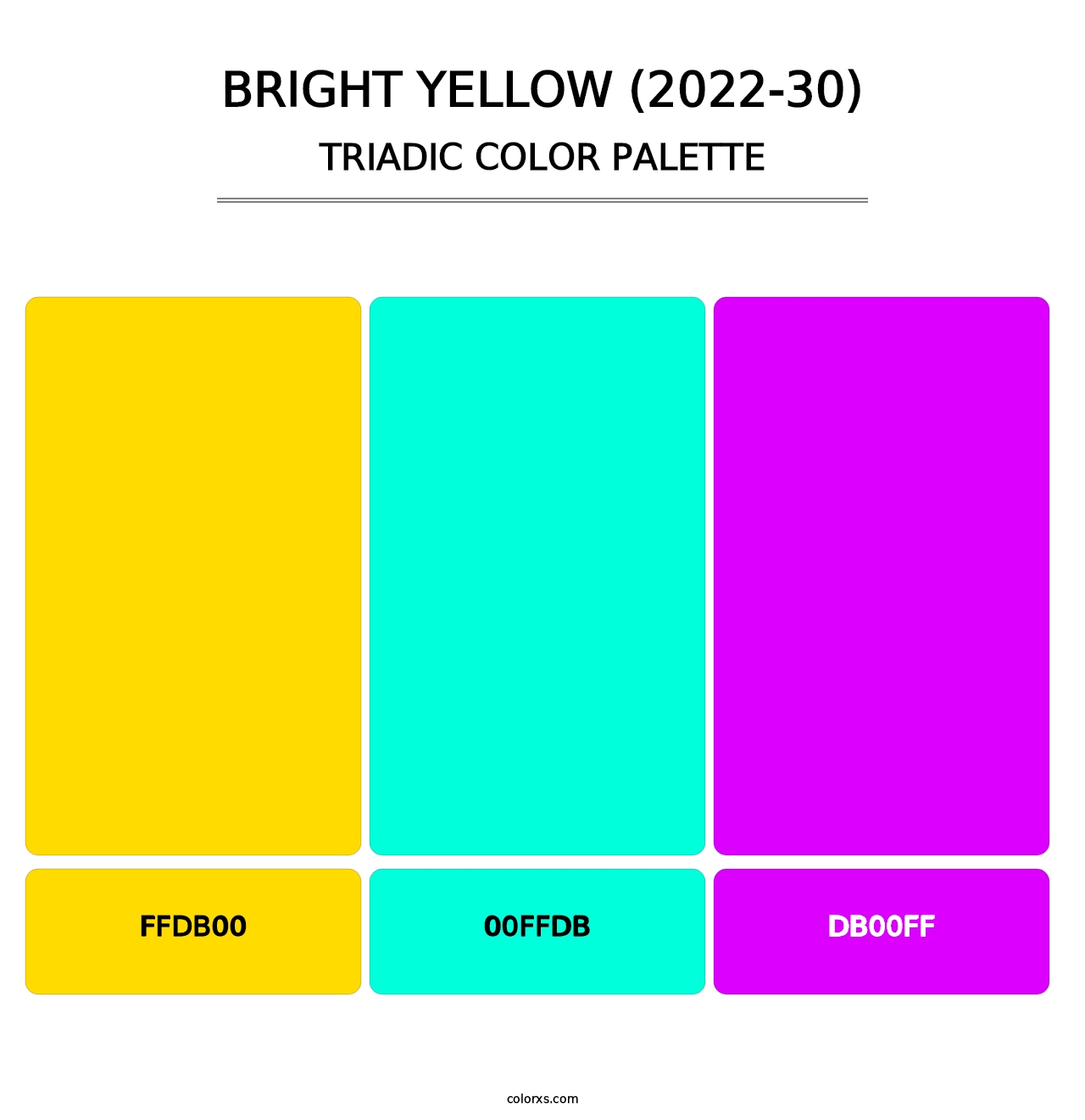 Bright Yellow (2022-30) - Triadic Color Palette