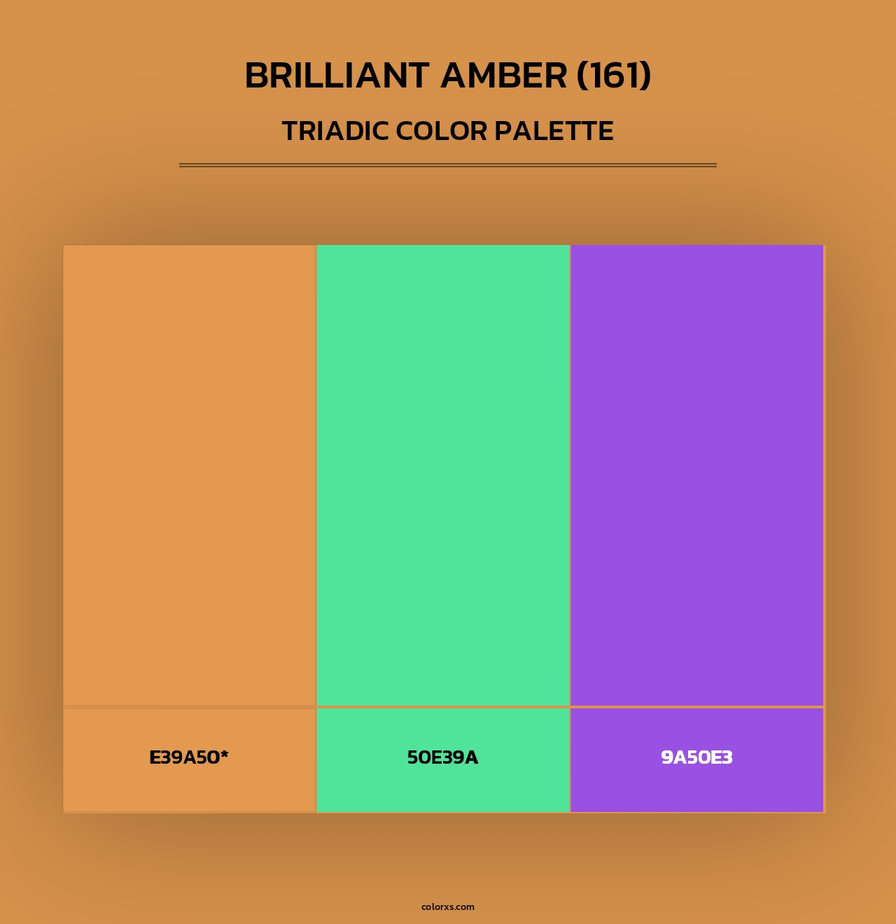 Brilliant Amber (161) - Triadic Color Palette