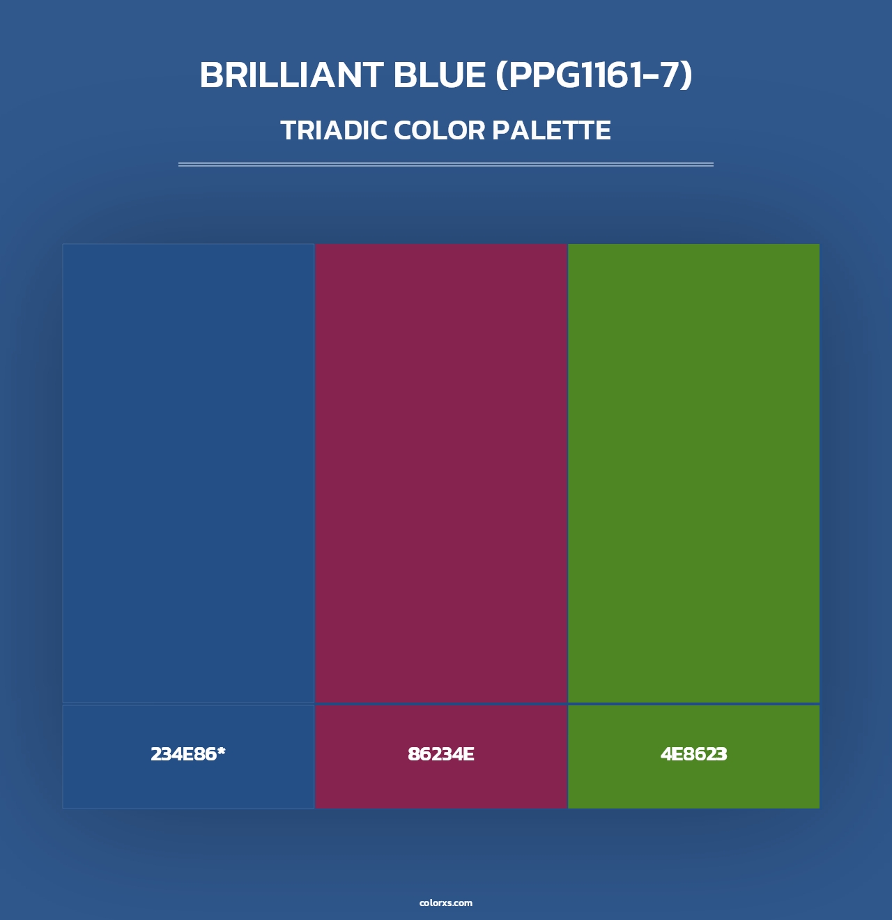 Brilliant Blue (PPG1161-7) - Triadic Color Palette