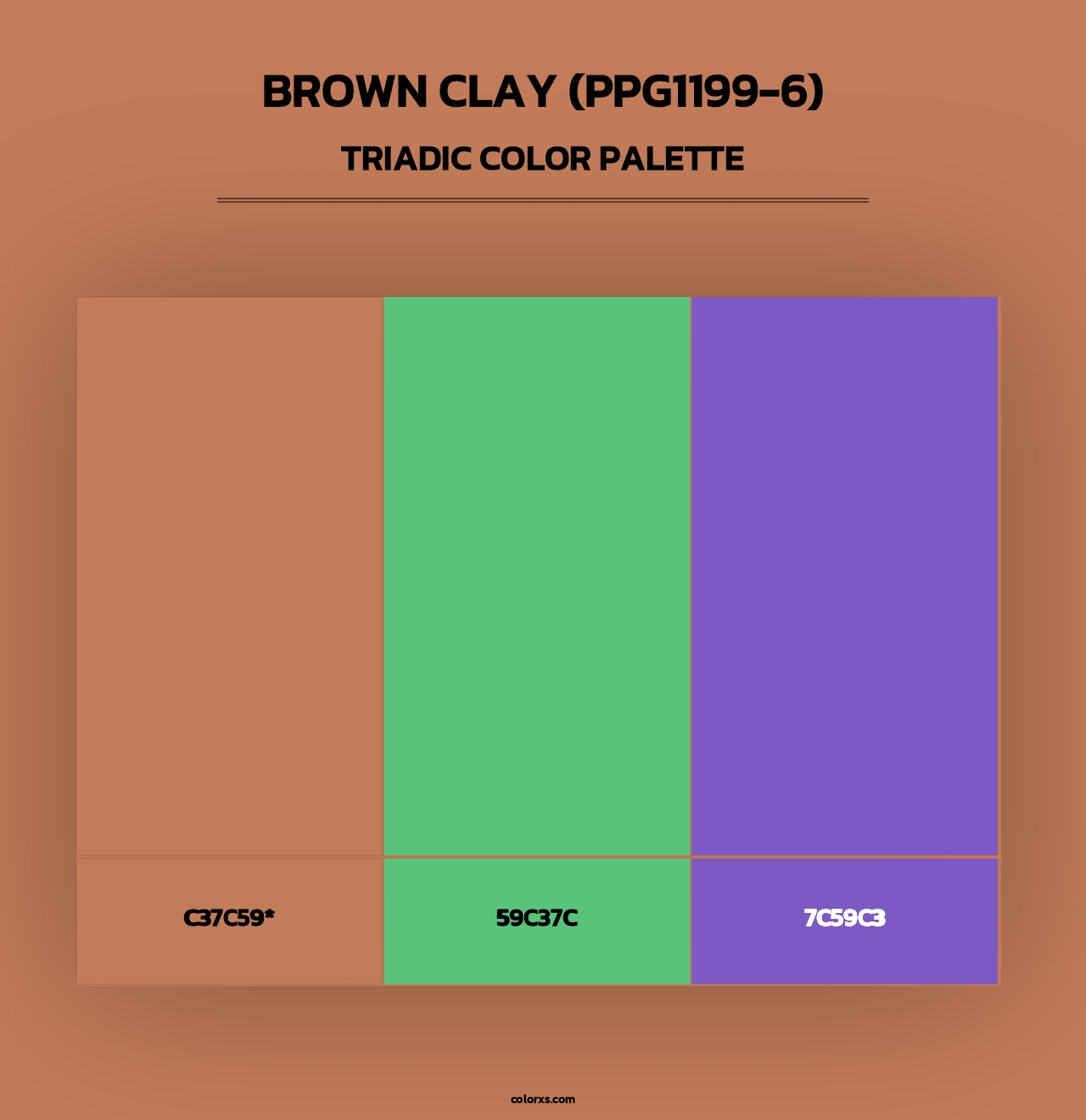Brown Clay (PPG1199-6) - Triadic Color Palette