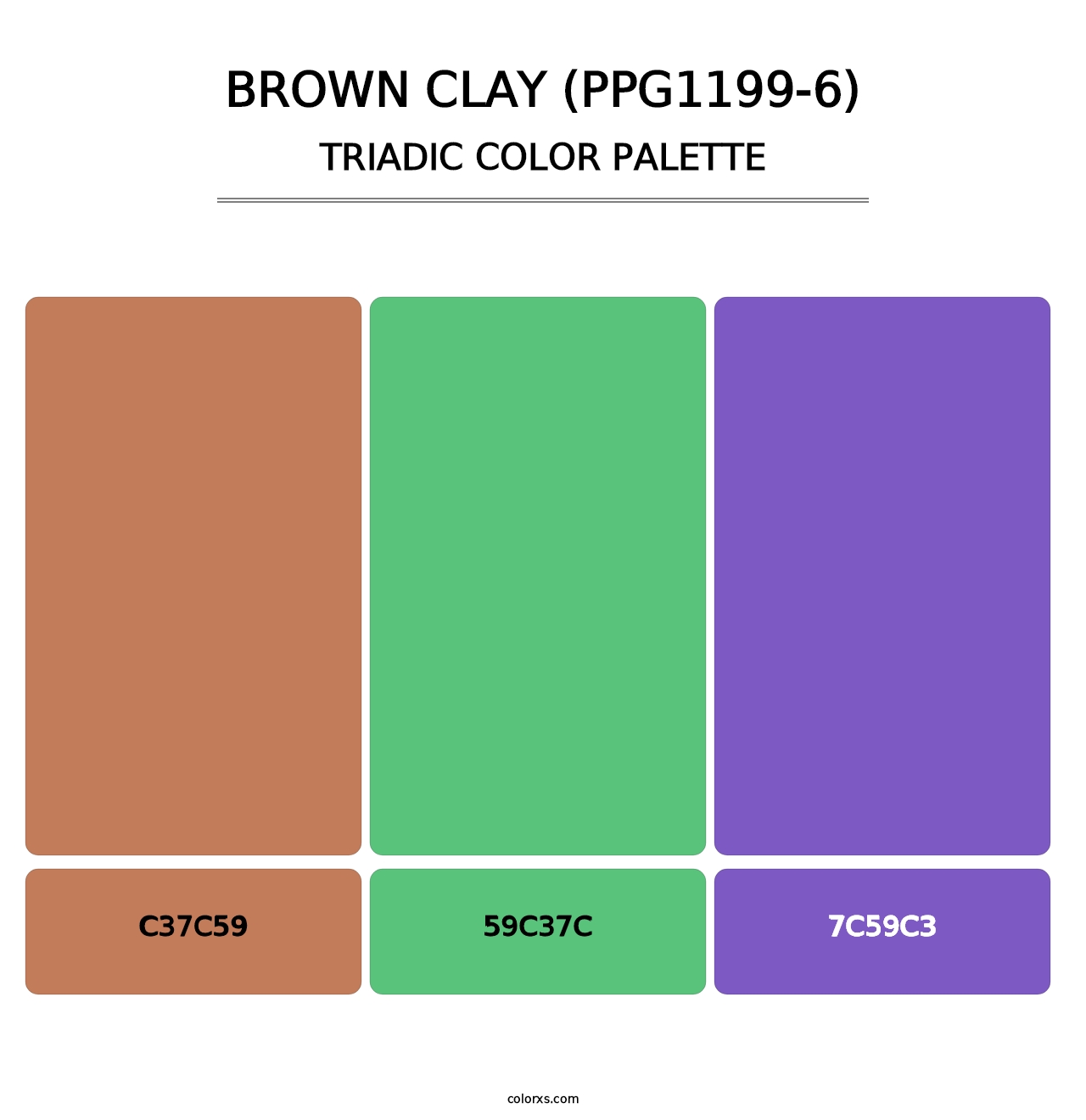 Brown Clay (PPG1199-6) - Triadic Color Palette