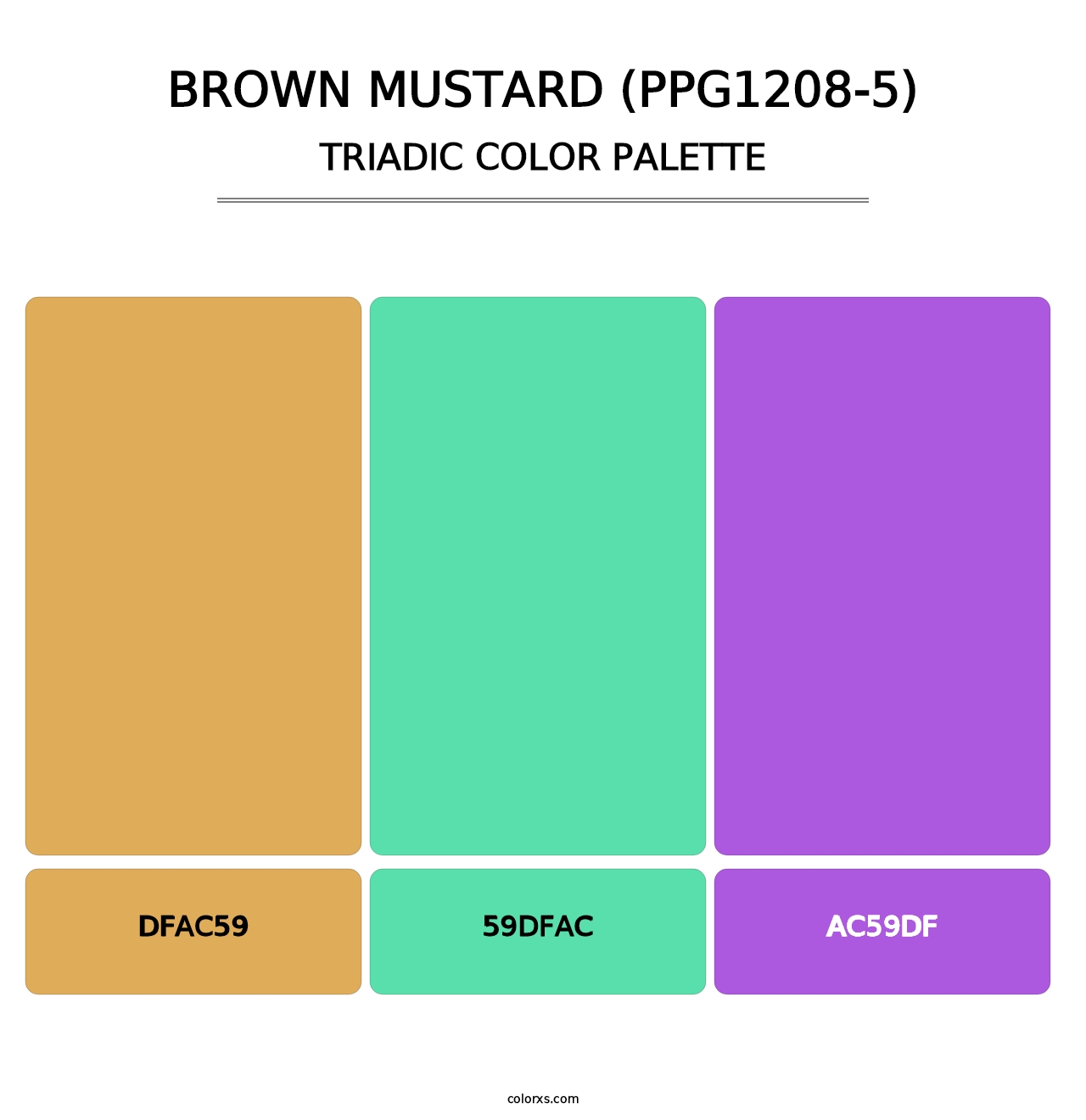Brown Mustard (PPG1208-5) - Triadic Color Palette