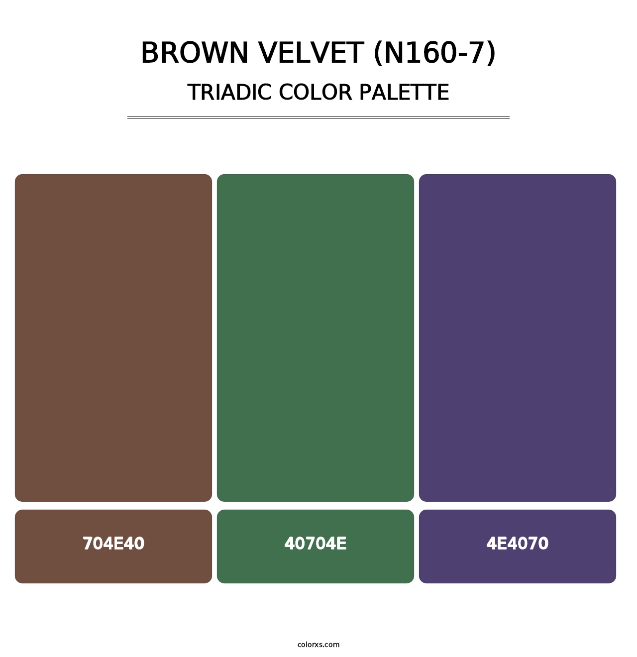 Brown Velvet (N160-7) - Triadic Color Palette