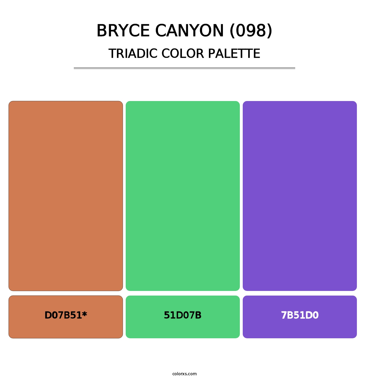 Bryce Canyon (098) - Triadic Color Palette