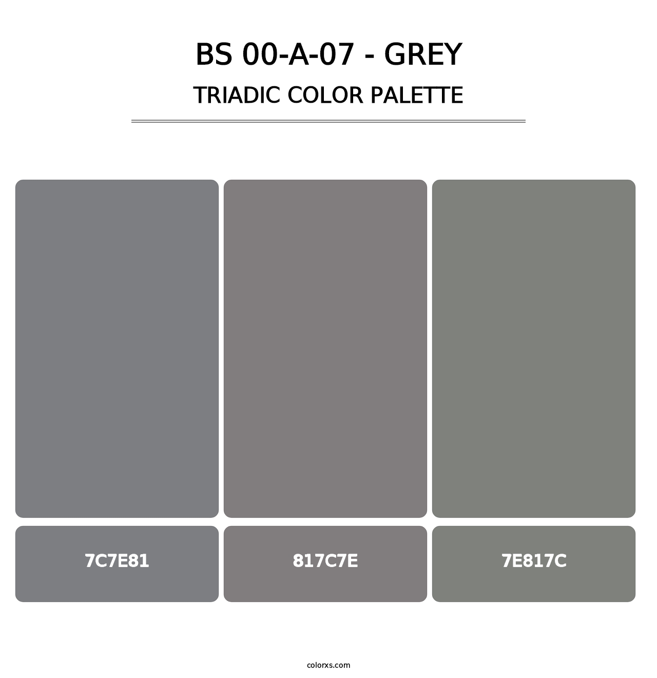 BS 00-A-07 - Grey - Triadic Color Palette