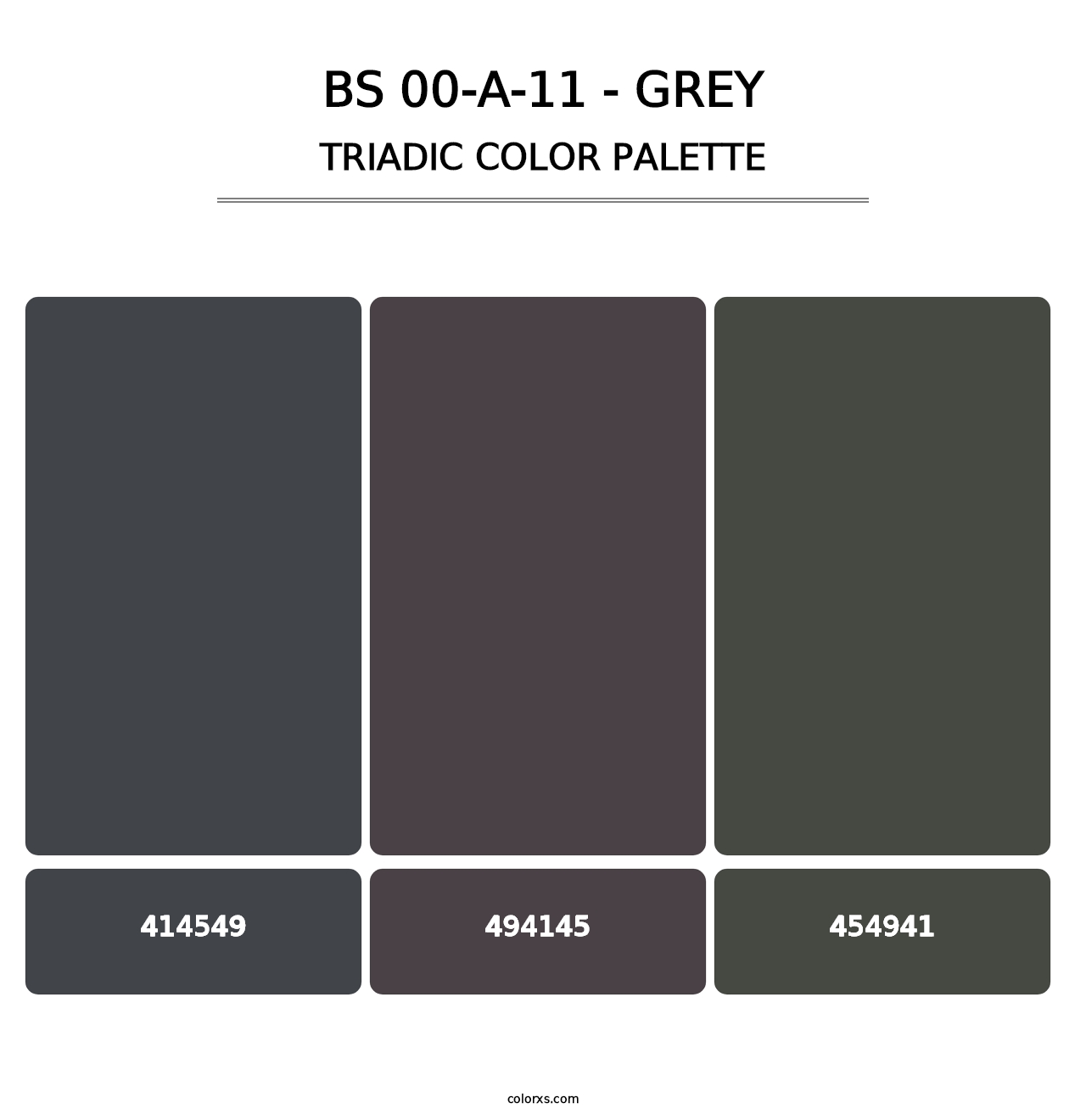 BS 00-A-11 - Grey - Triadic Color Palette