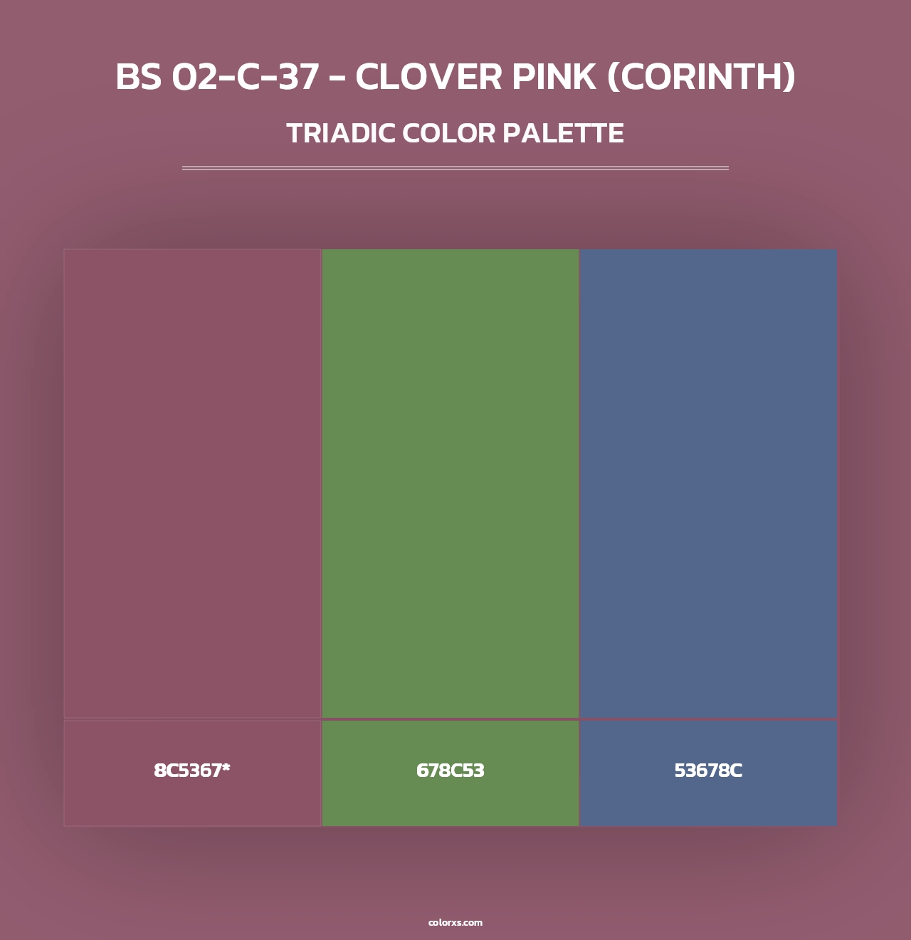 BS 02-C-37 - Clover Pink (Corinth) - Triadic Color Palette