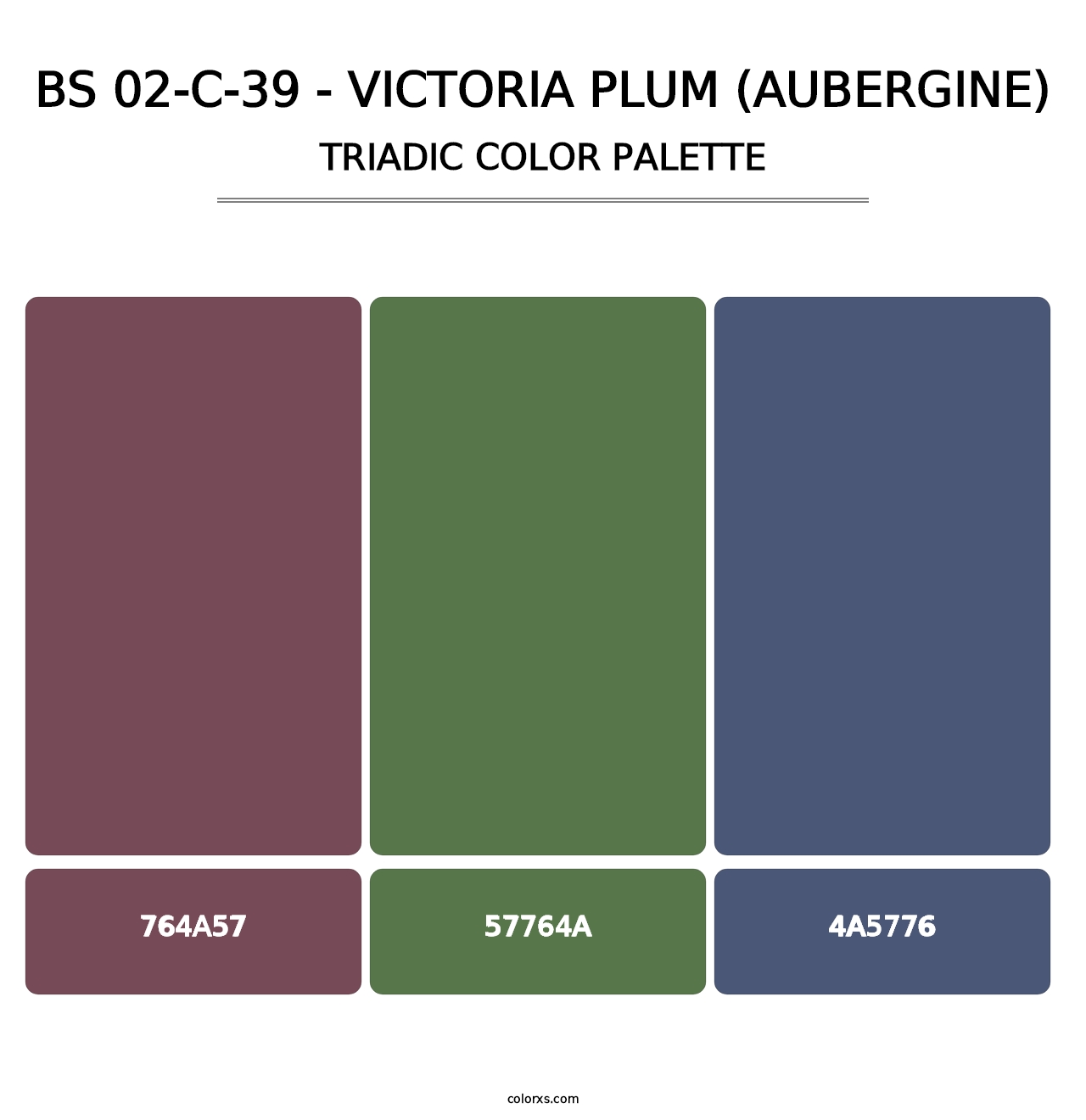 BS 02-C-39 - Victoria Plum (Aubergine) - Triadic Color Palette