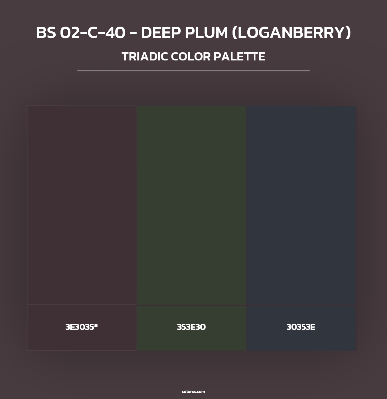 BS 02-C-40 - Deep Plum (Loganberry) - Triadic Color Palette