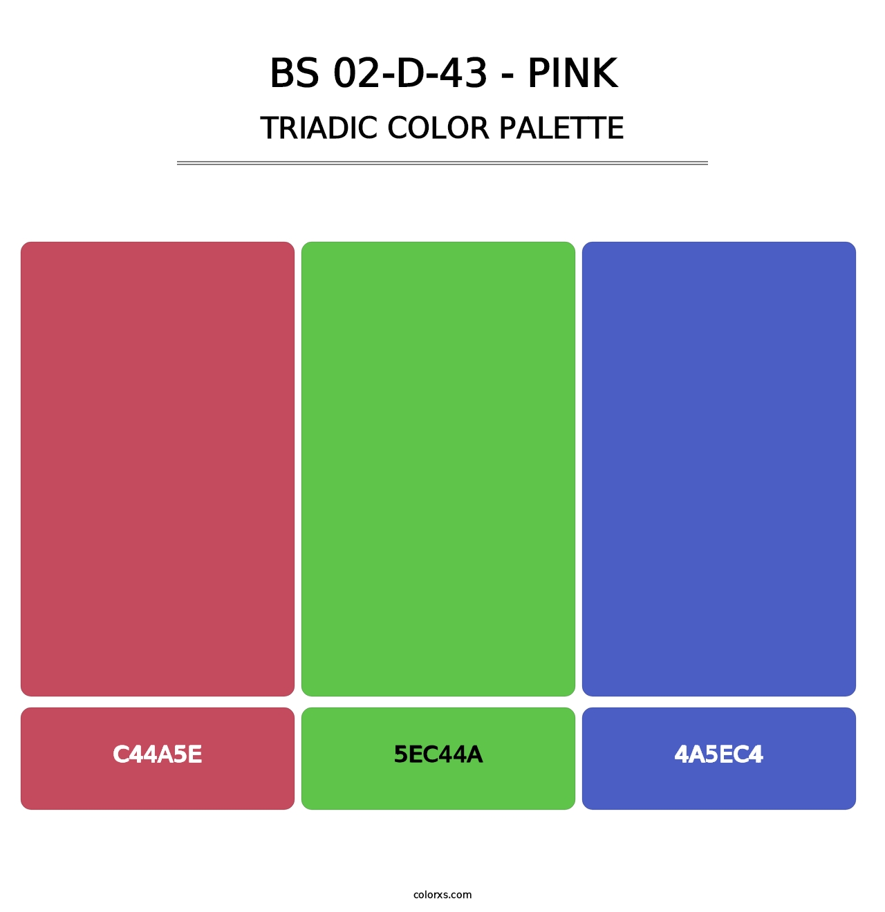 BS 02-D-43 - Pink - Triadic Color Palette