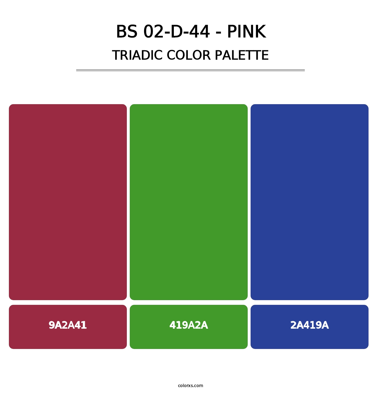 BS 02-D-44 - Pink - Triadic Color Palette