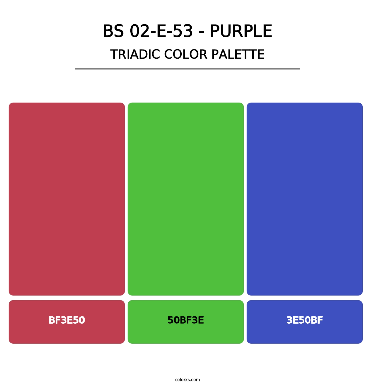 BS 02-E-53 - Purple - Triadic Color Palette