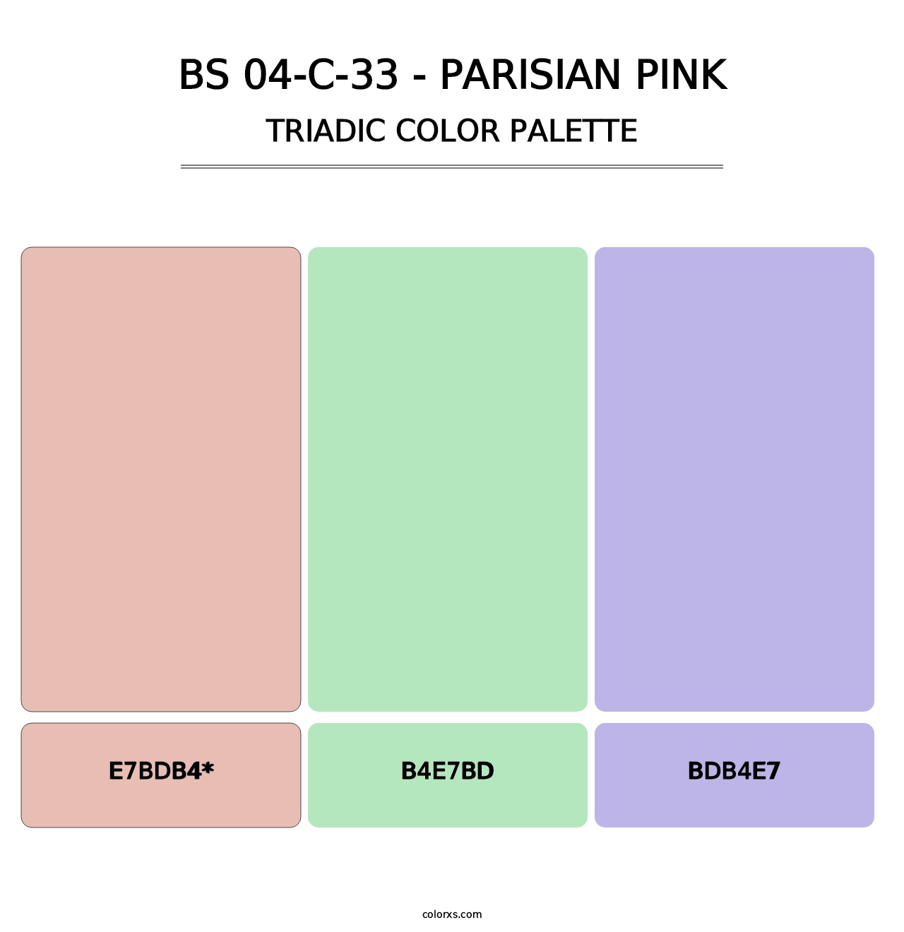 BS 04-C-33 - Parisian Pink - Triadic Color Palette