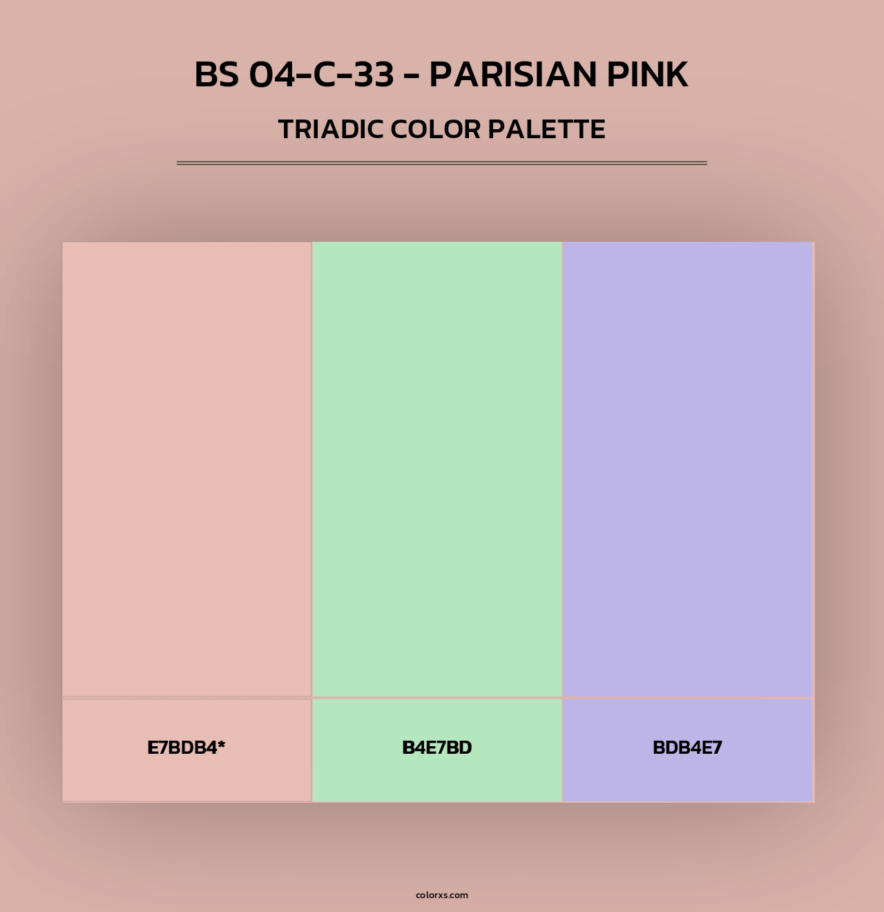 BS 04-C-33 - Parisian Pink - Triadic Color Palette