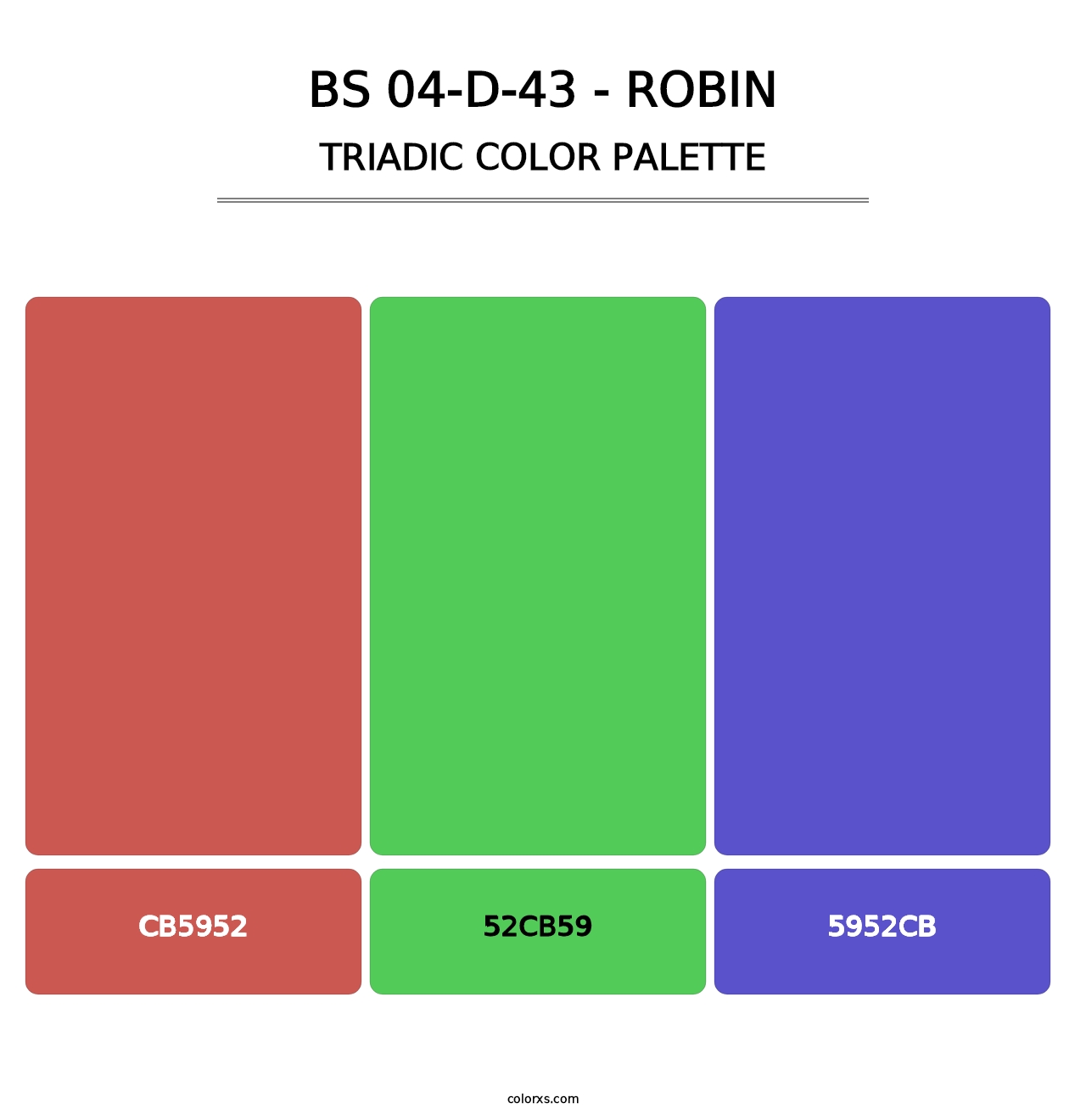 BS 04-D-43 - Robin - Triadic Color Palette