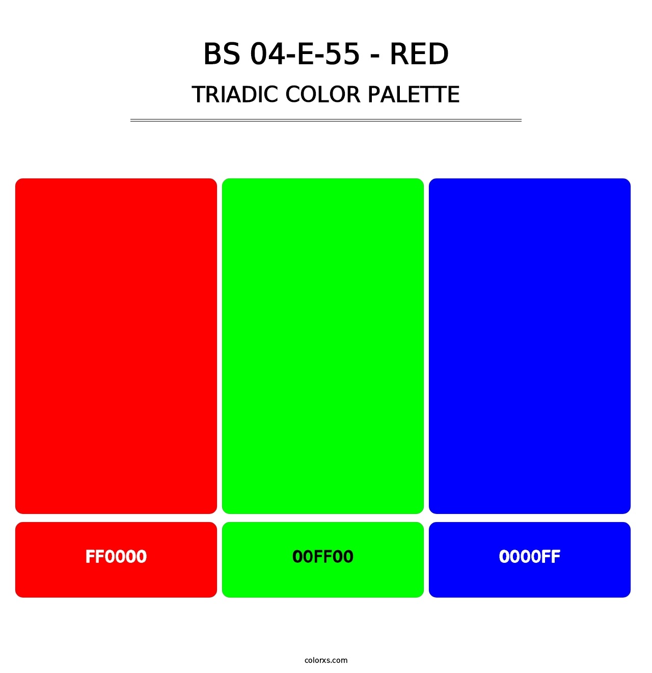 BS 04-E-55 - Red - Triadic Color Palette