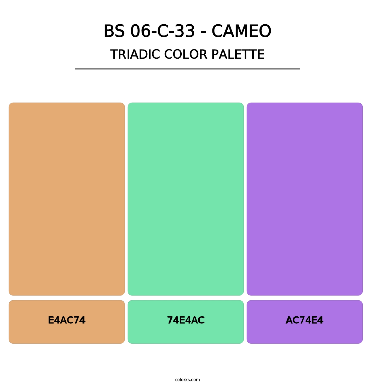 BS 06-C-33 - Cameo - Triadic Color Palette
