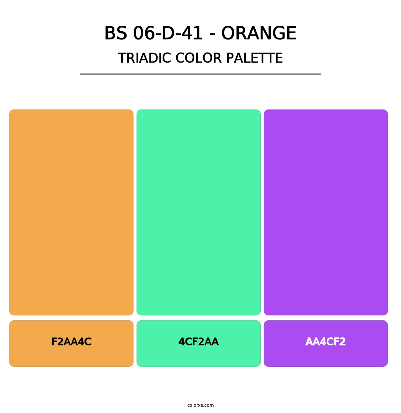 BS 06-D-41 - Orange - Triadic Color Palette