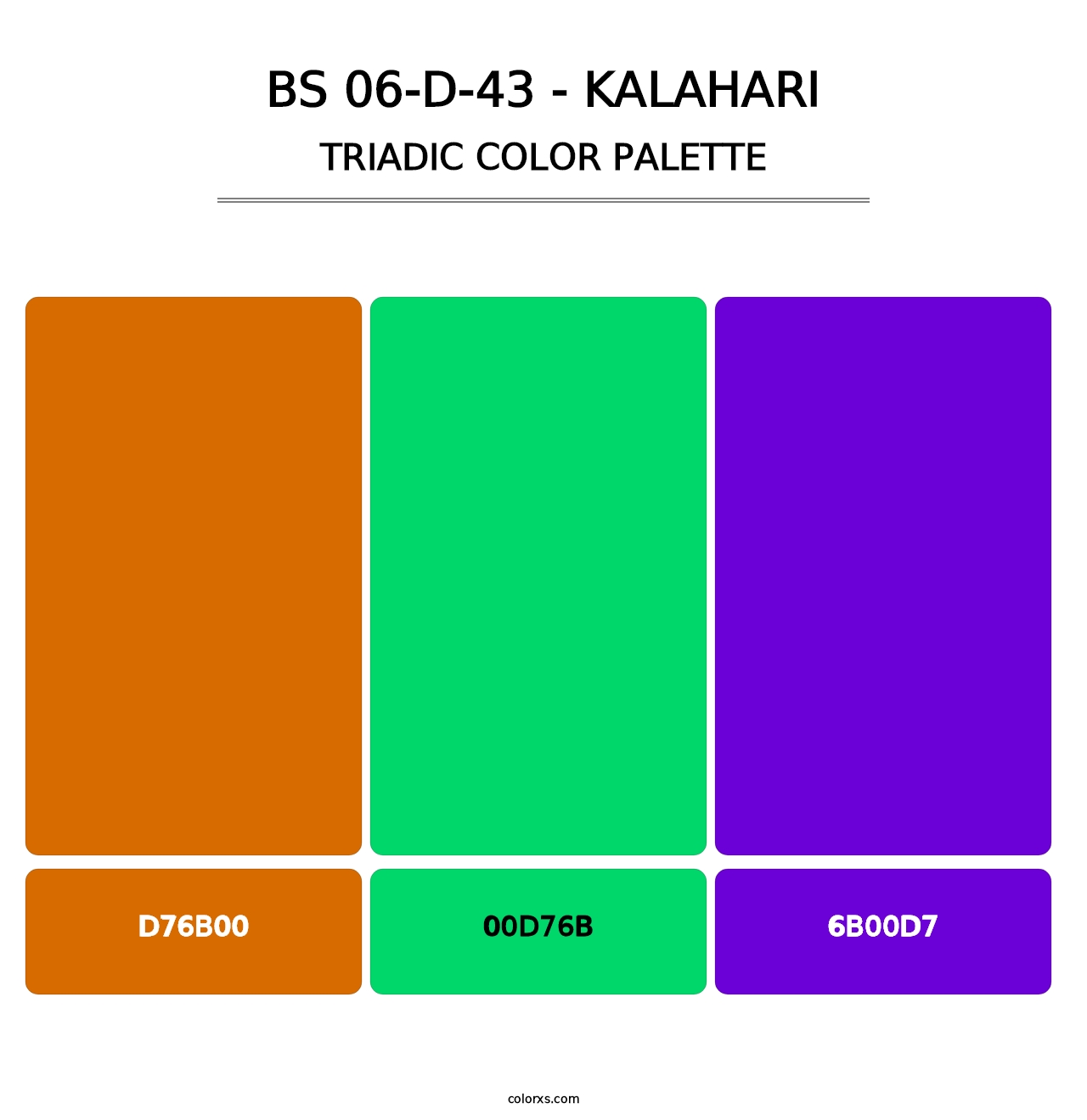 BS 06-D-43 - Kalahari - Triadic Color Palette