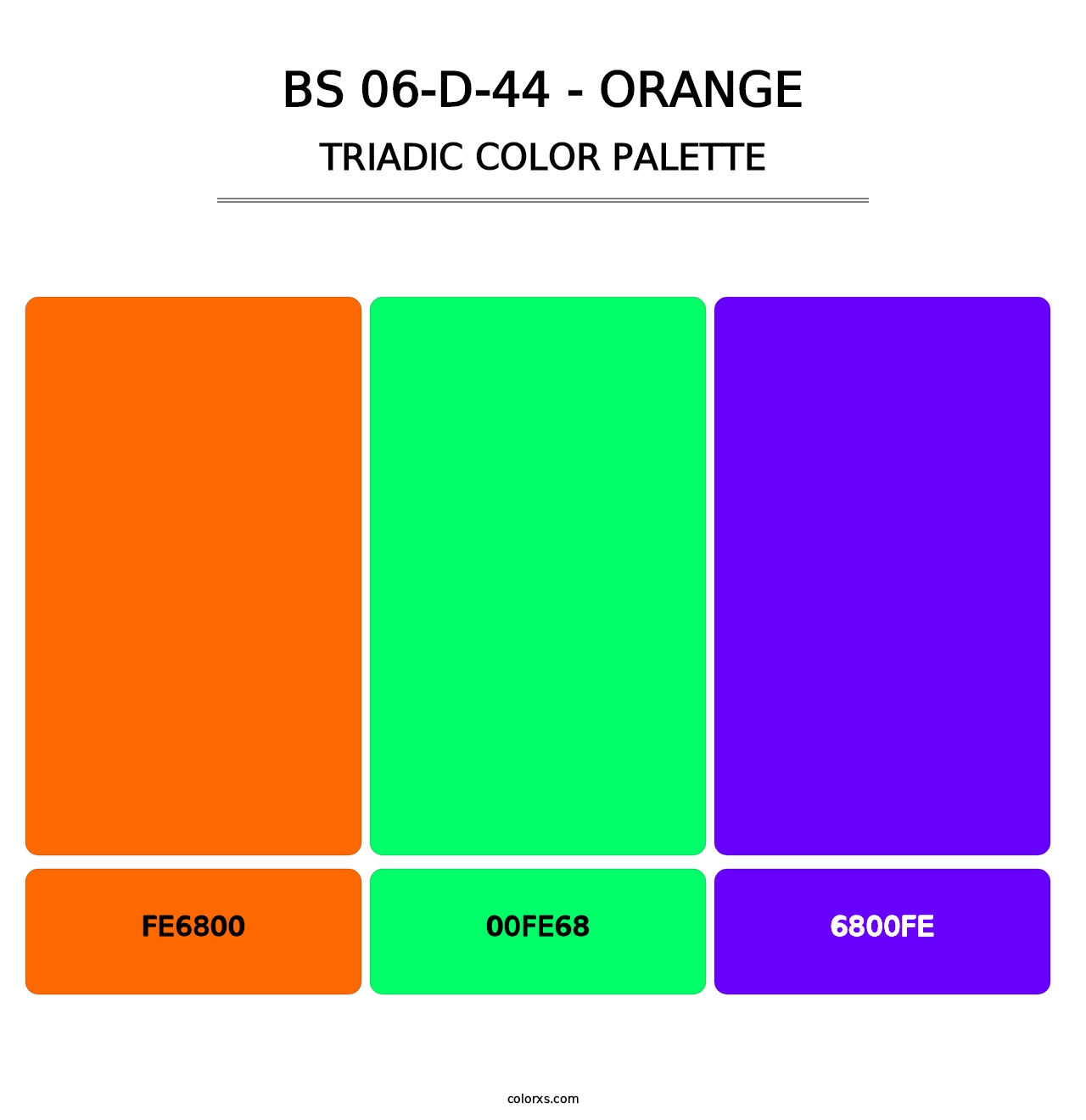 BS 06-D-44 - Orange - Triadic Color Palette
