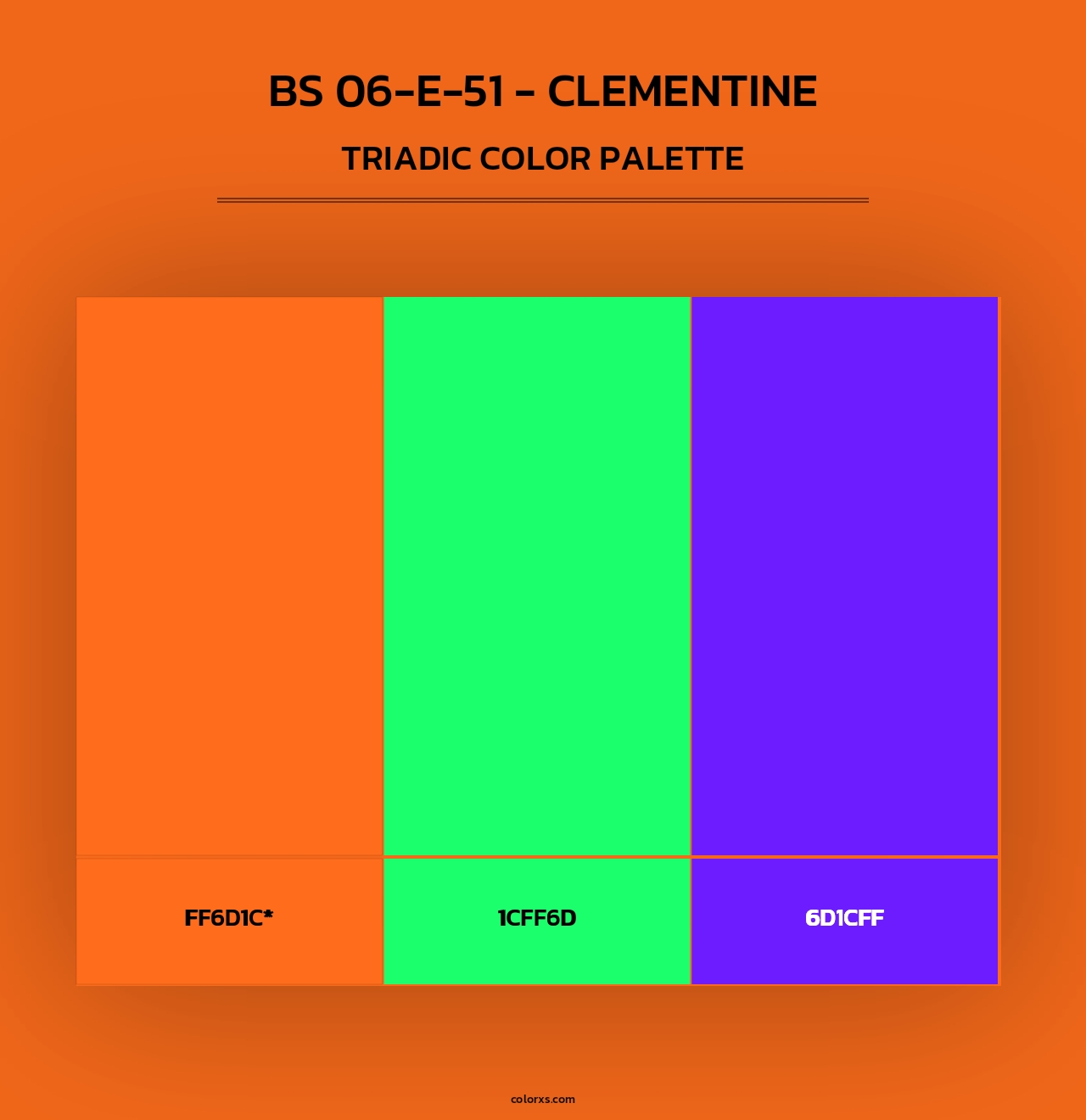 BS 06-E-51 - Clementine - Triadic Color Palette