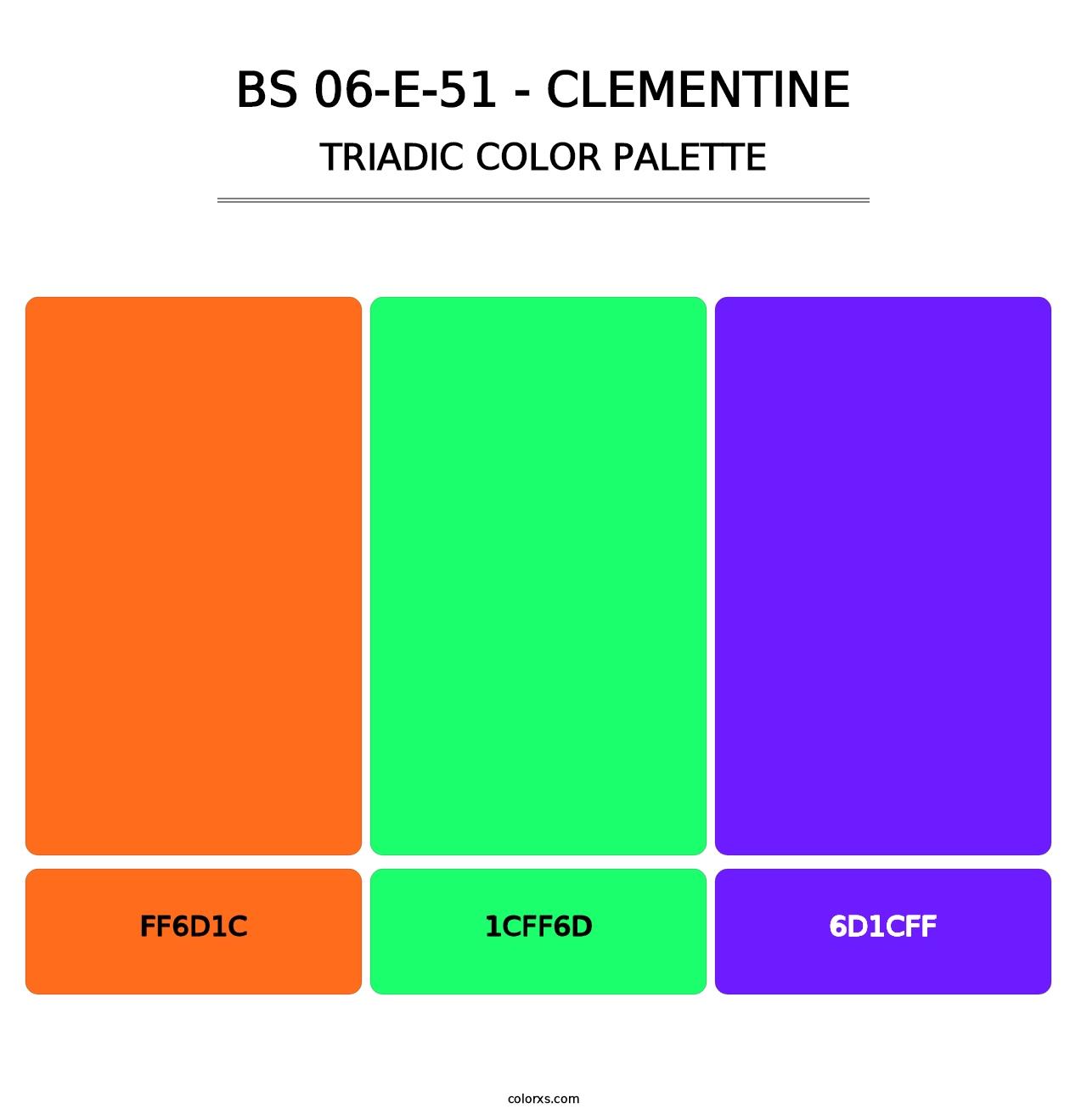 BS 06-E-51 - Clementine - Triadic Color Palette