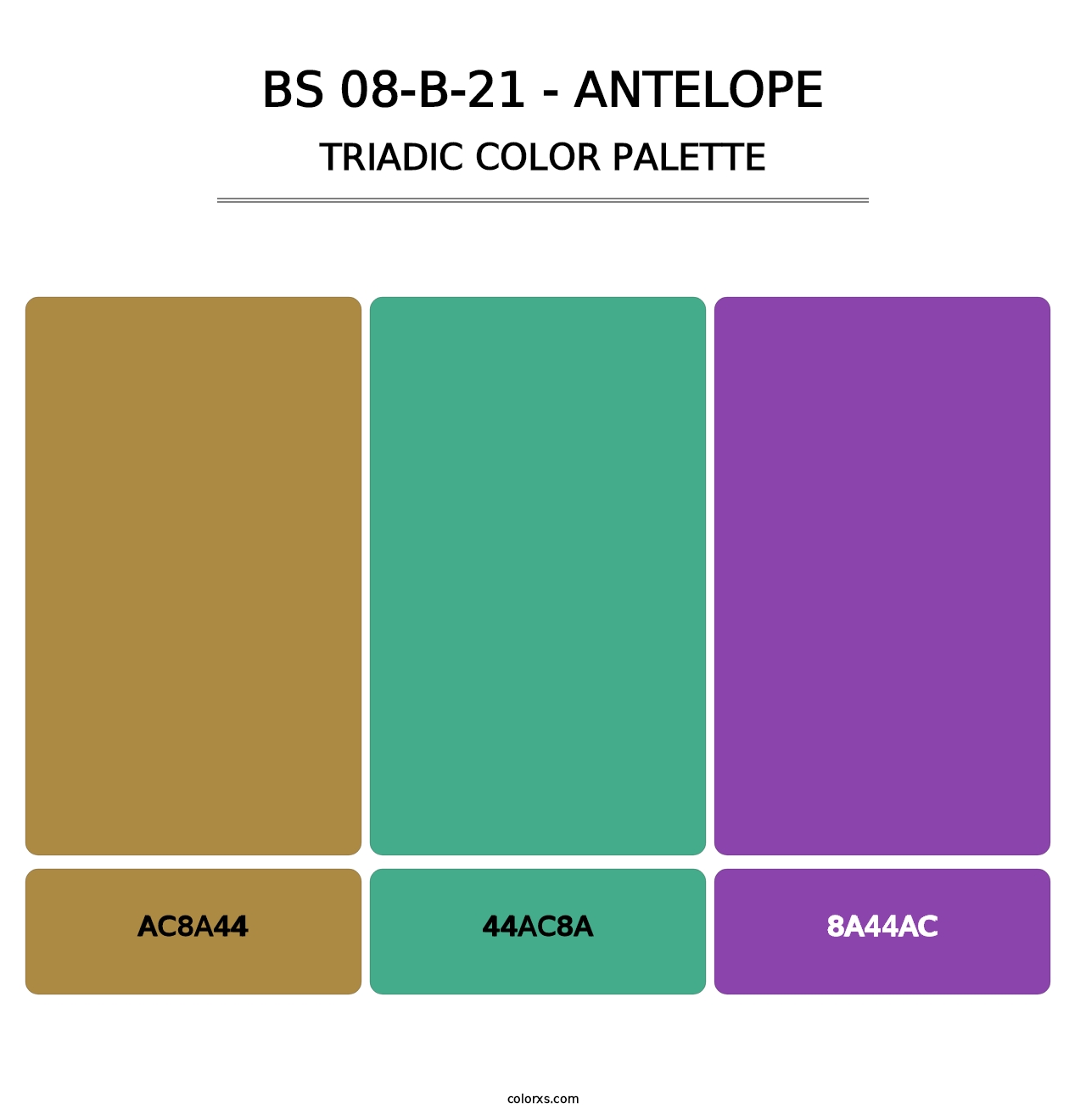 BS 08-B-21 - Antelope - Triadic Color Palette