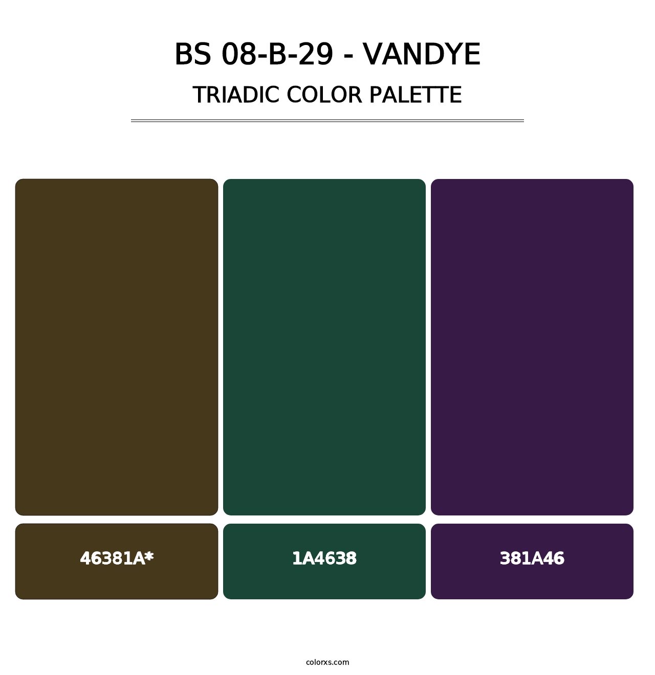 BS 08-B-29 - Vandye - Triadic Color Palette