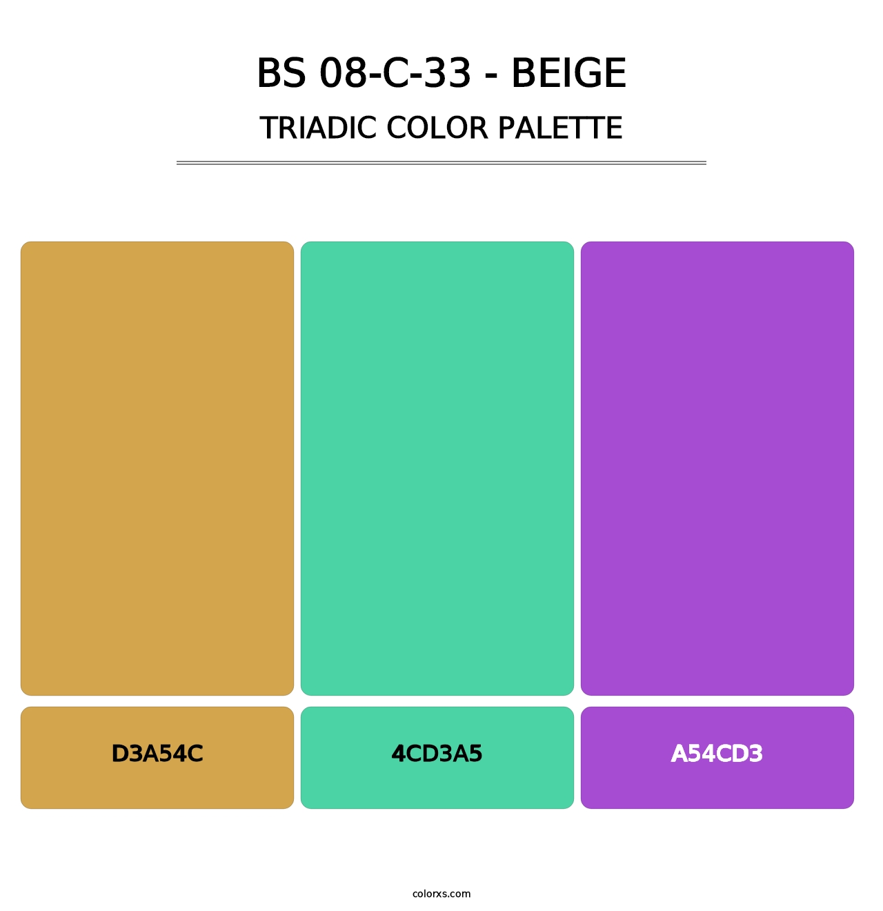 BS 08-C-33 - Beige - Triadic Color Palette