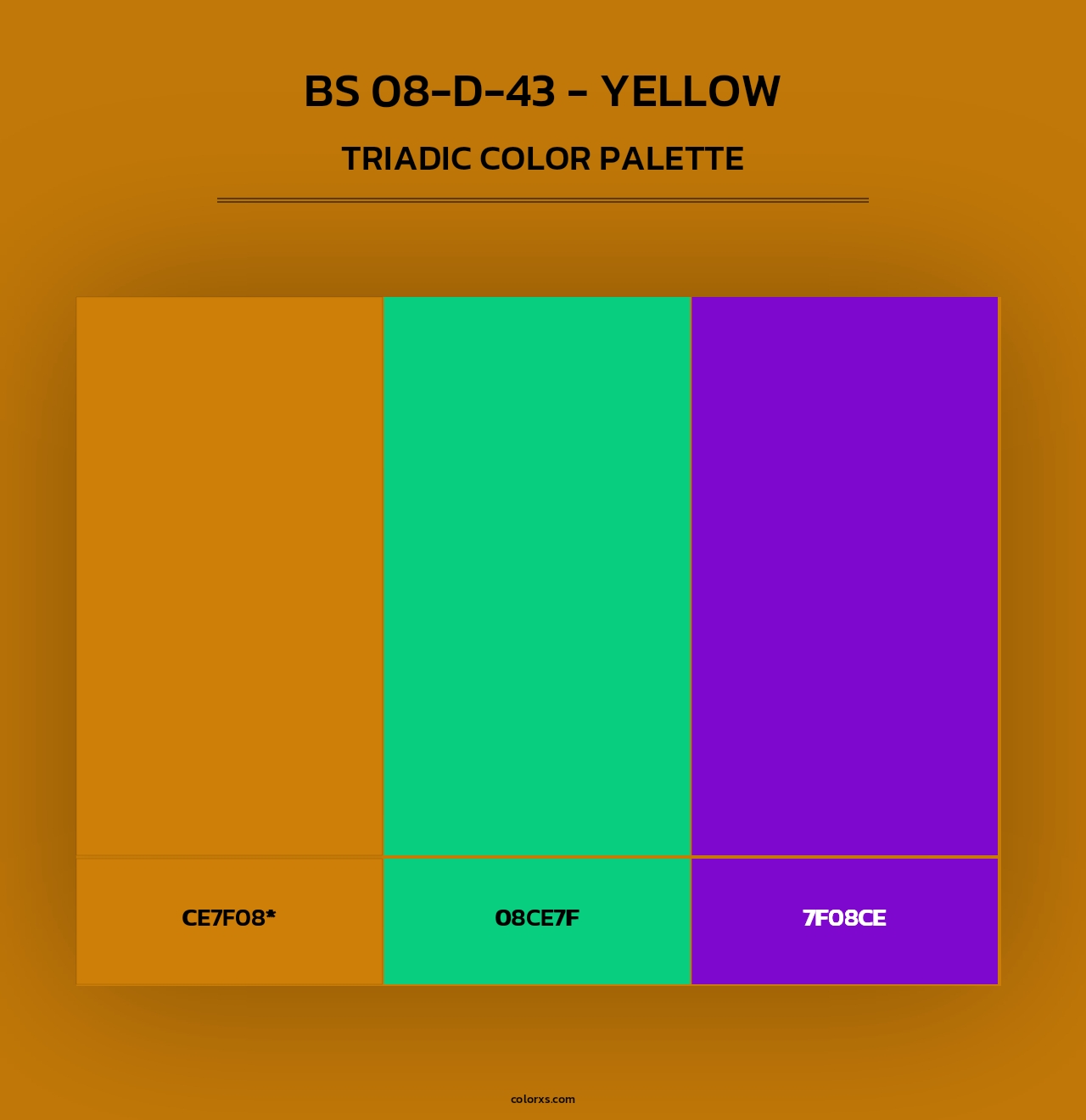 BS 08-D-43 - Yellow - Triadic Color Palette