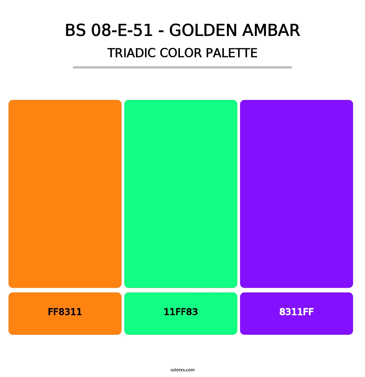 BS 08-E-51 - Golden Ambar - Triadic Color Palette