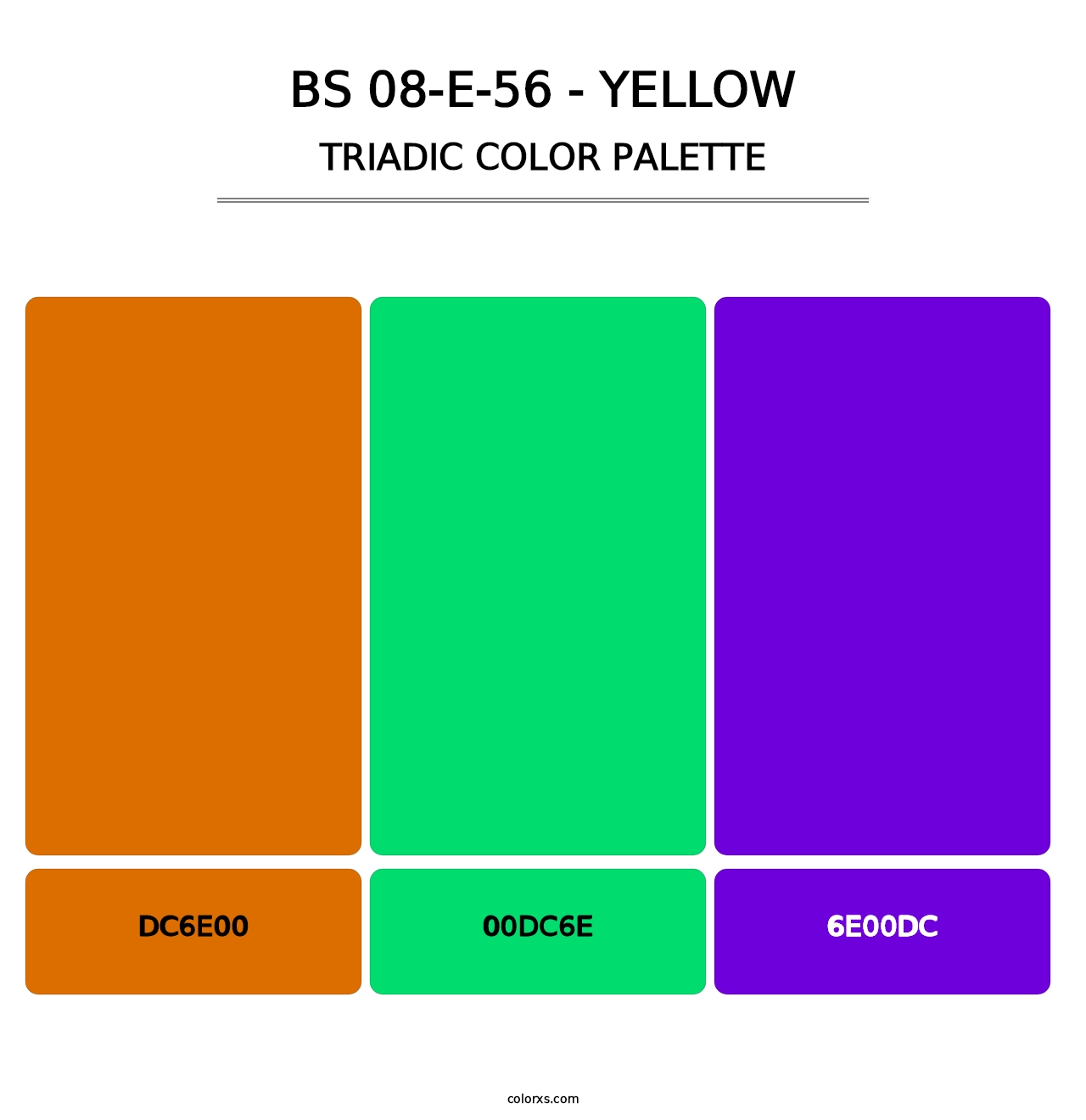 BS 08-E-56 - Yellow - Triadic Color Palette