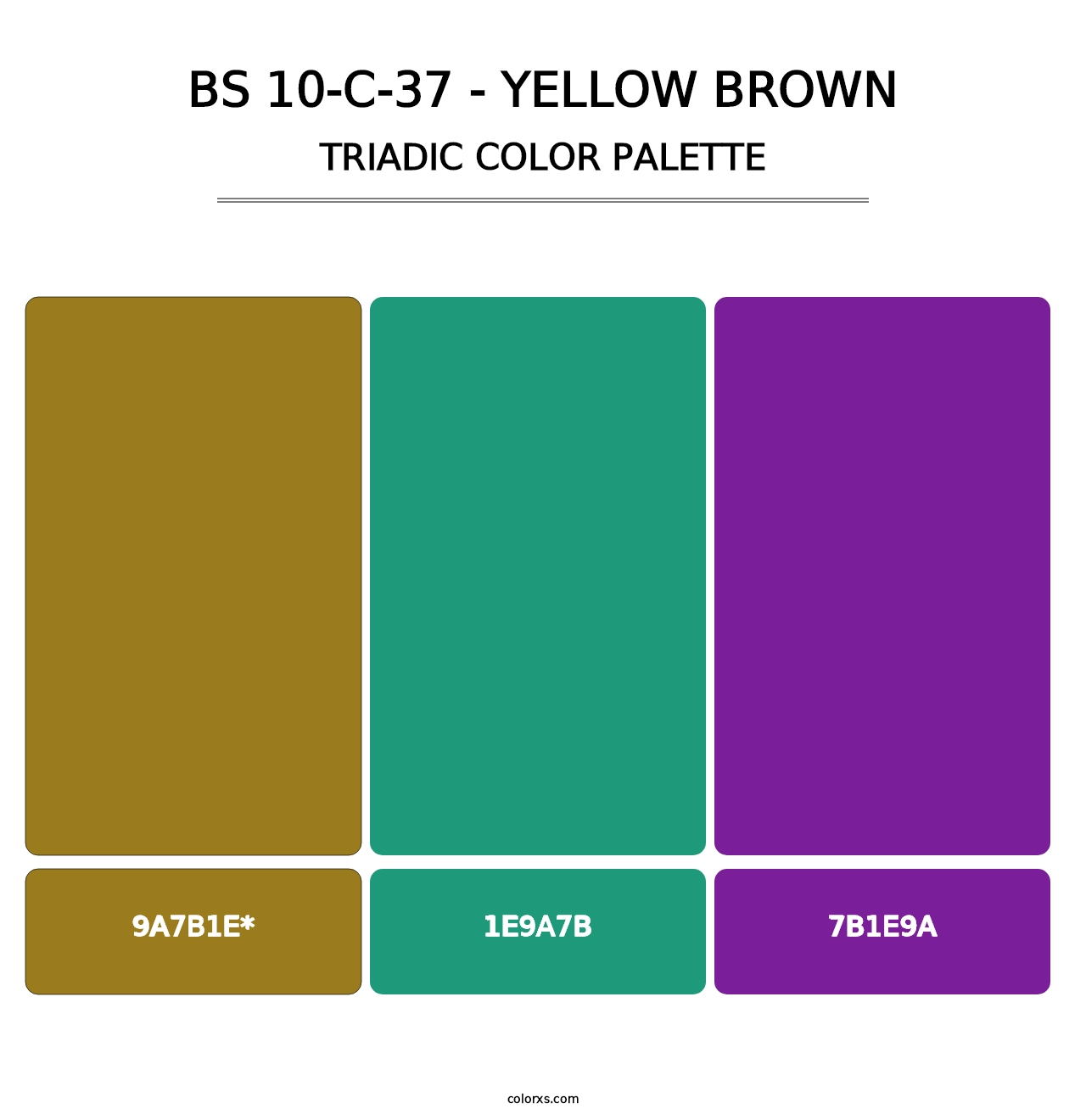BS 10-C-37 - Yellow Brown - Triadic Color Palette