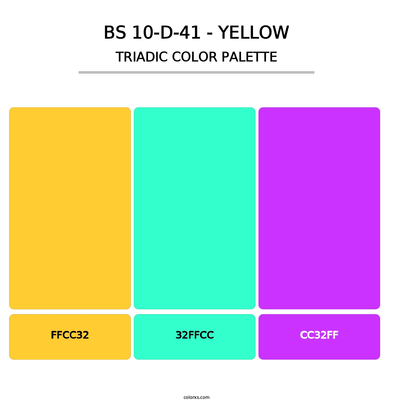 BS 10-D-41 - Yellow - Triadic Color Palette