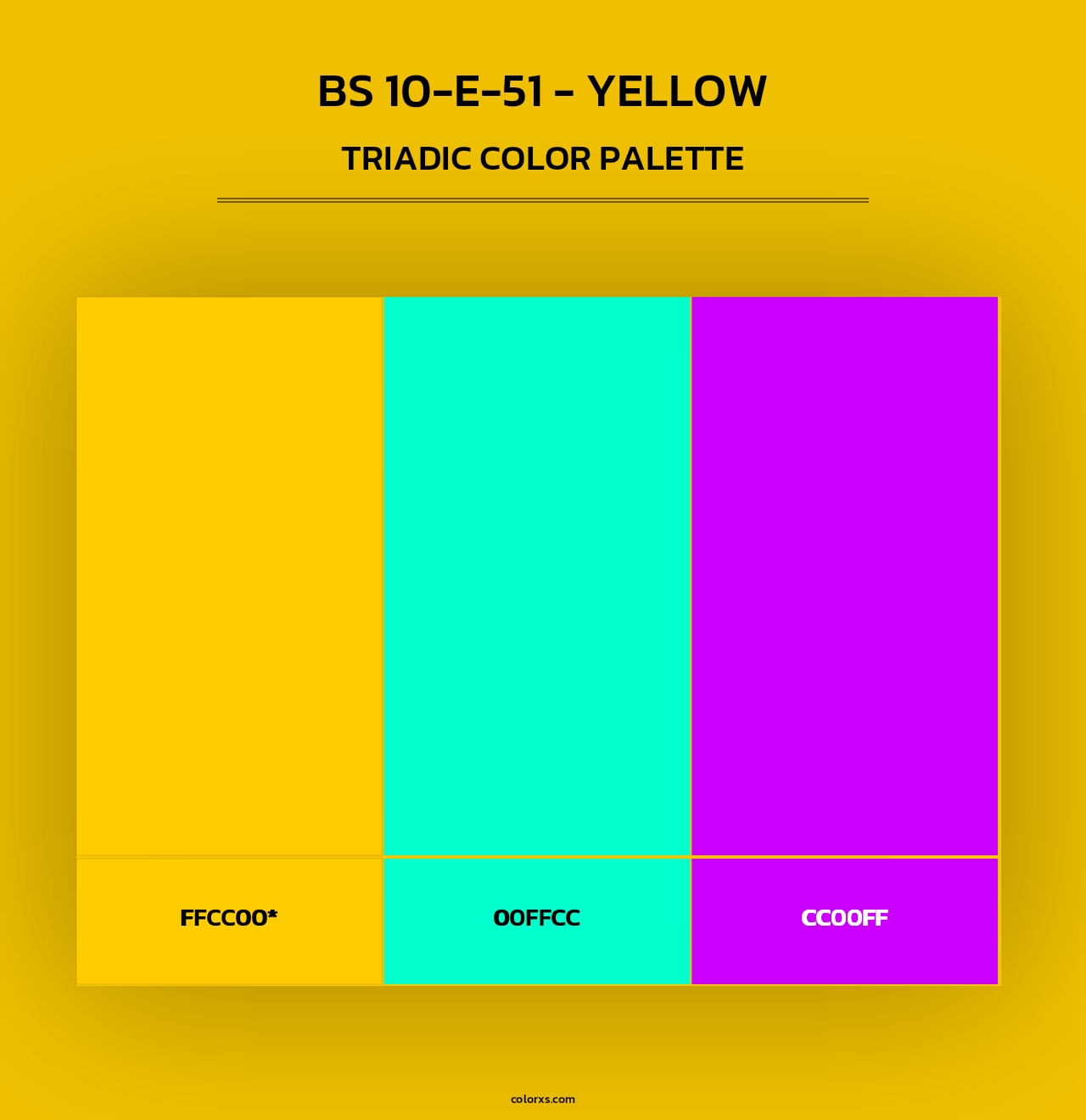 BS 10-E-51 - Yellow - Triadic Color Palette