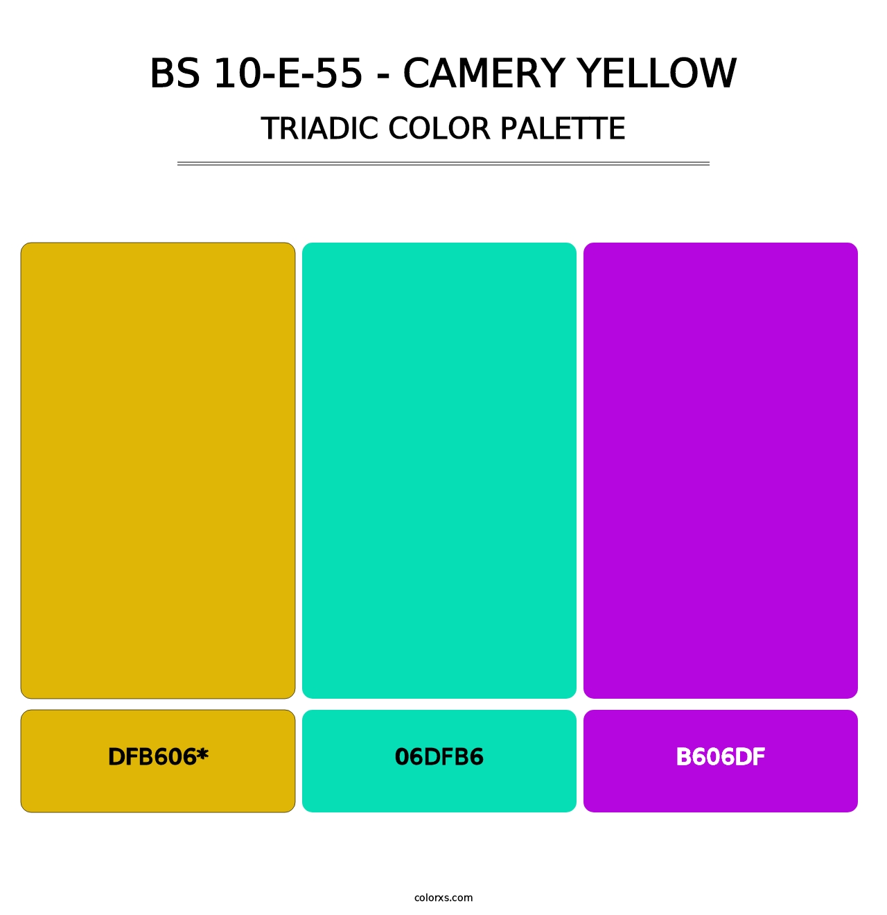 BS 10-E-55 - Camery Yellow - Triadic Color Palette