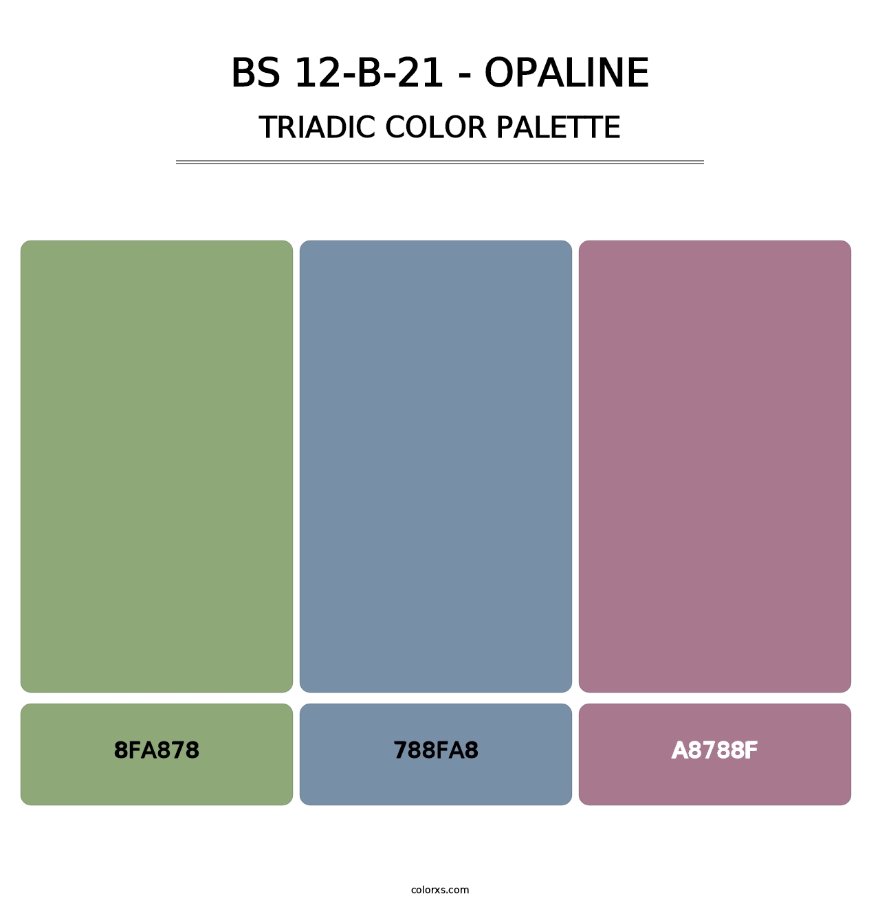 BS 12-B-21 - Opaline - Triadic Color Palette