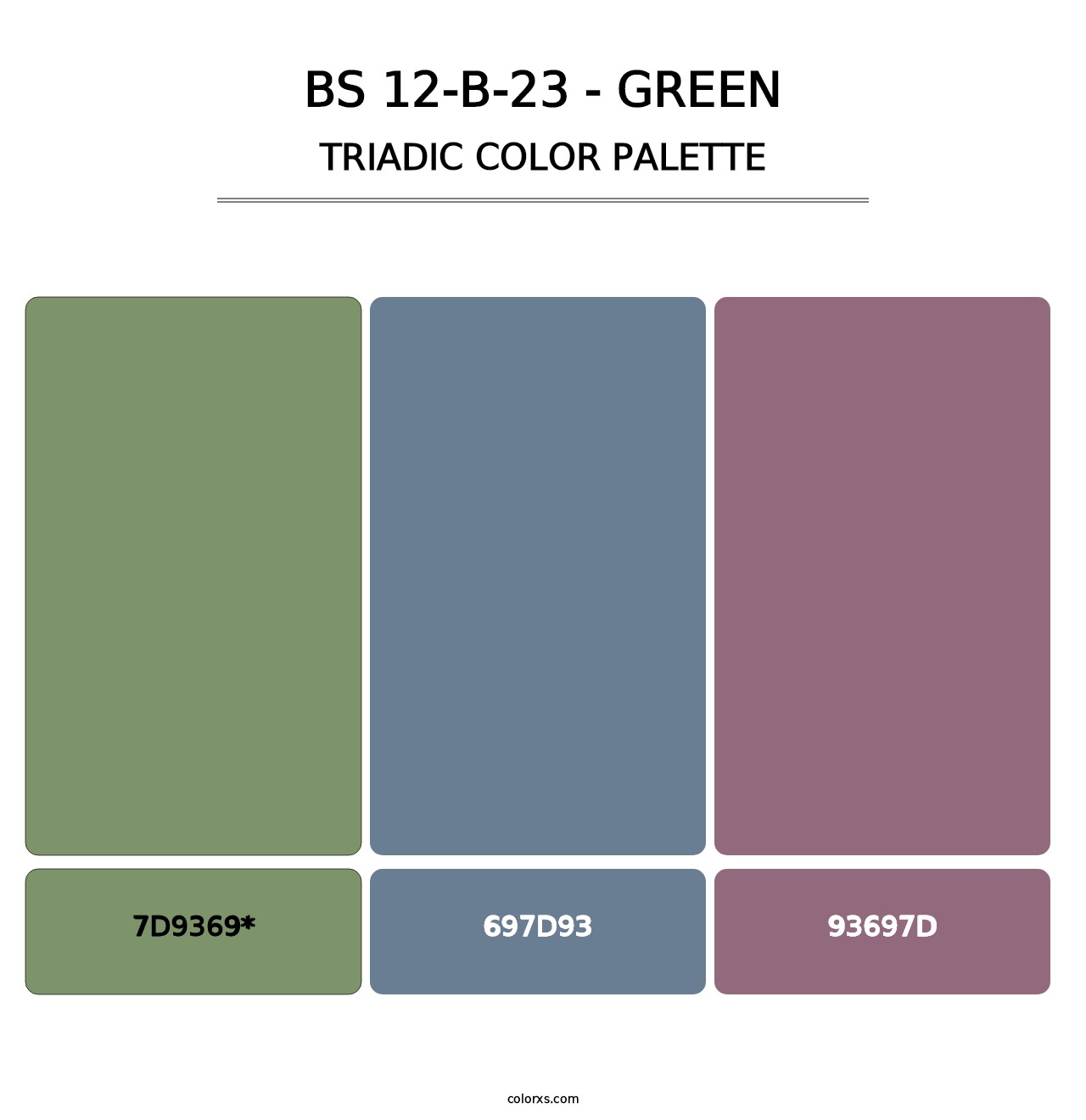 BS 12-B-23 - Green - Triadic Color Palette