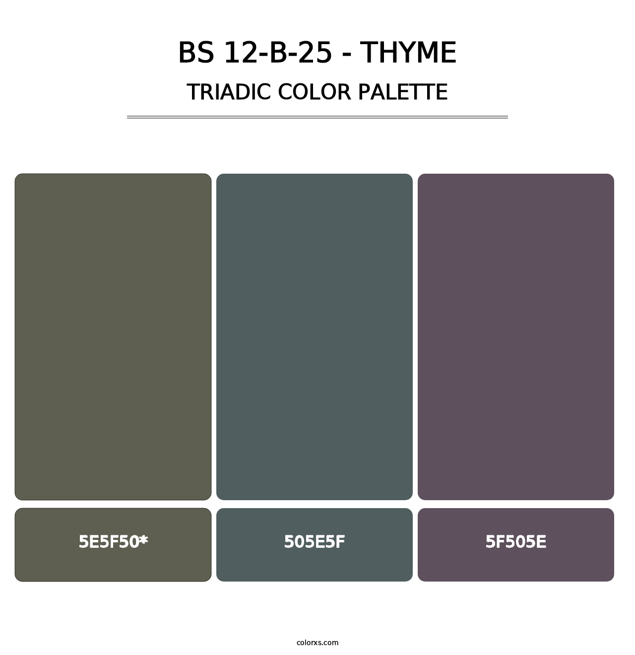 BS 12-B-25 - Thyme - Triadic Color Palette