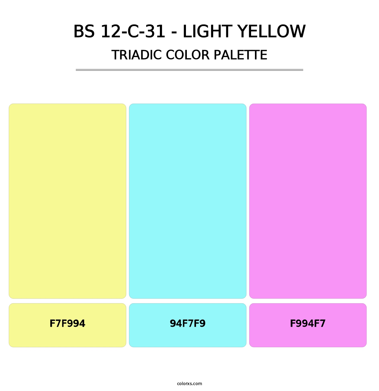 BS 12-C-31 - Light Yellow - Triadic Color Palette