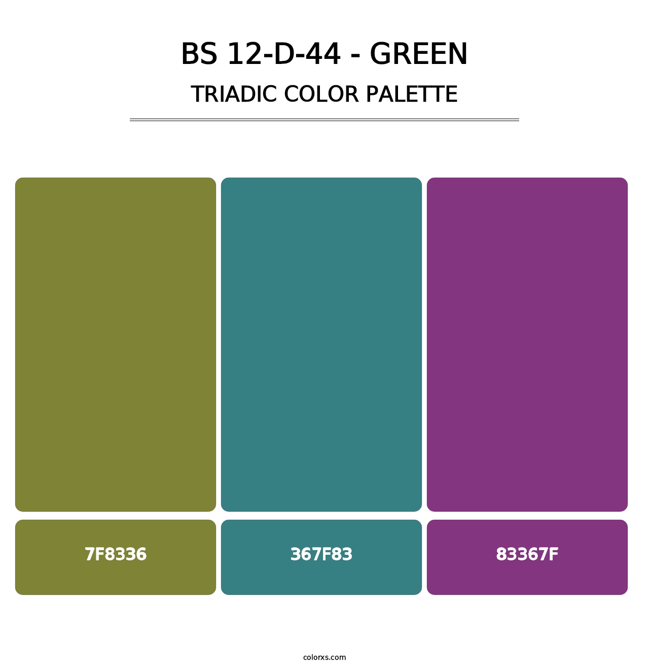 BS 12-D-44 - Green - Triadic Color Palette
