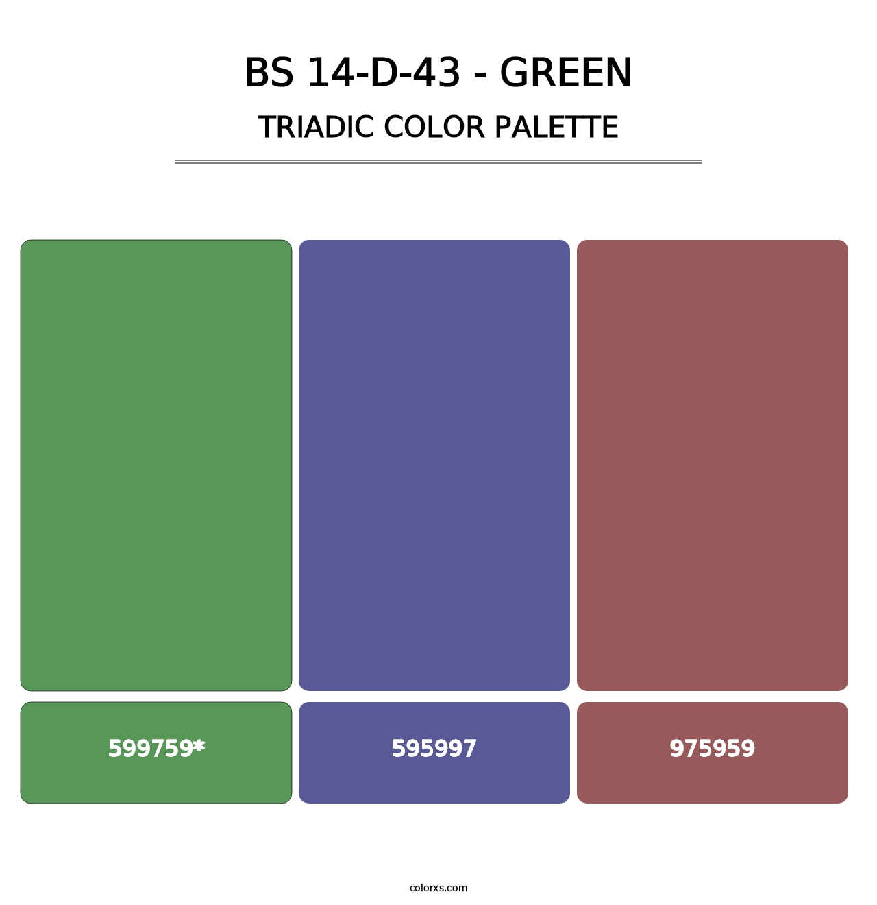BS 14-D-43 - Green - Triadic Color Palette