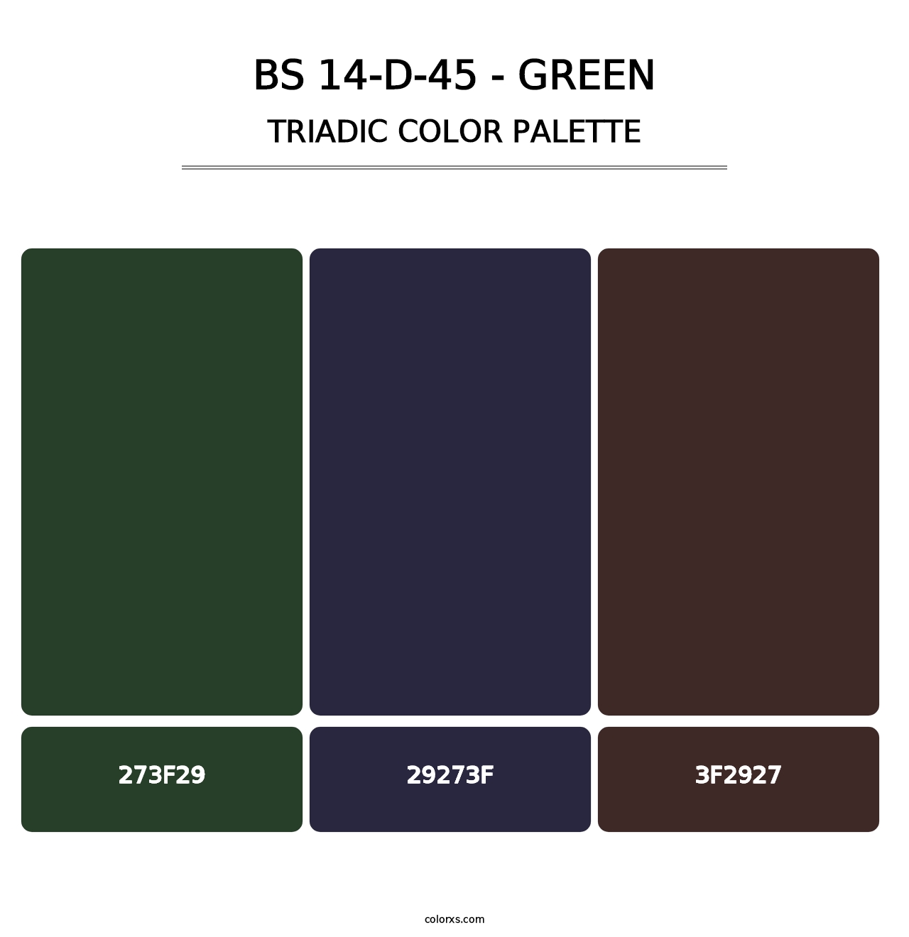 BS 14-D-45 - Green - Triadic Color Palette