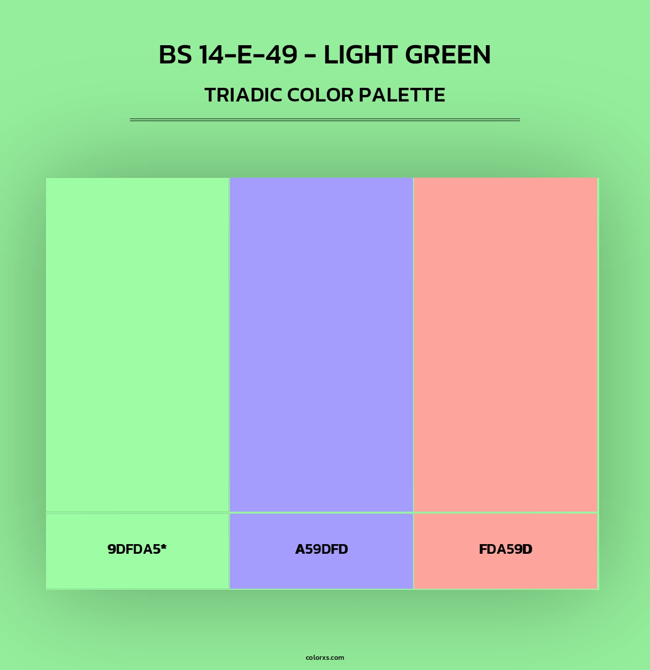 BS 14-E-49 - Light Green - Triadic Color Palette