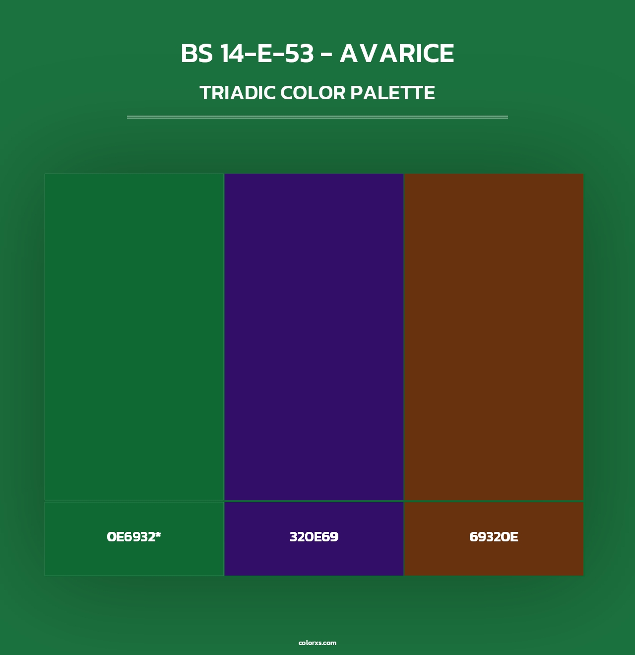 BS 14-E-53 - Avarice - Triadic Color Palette