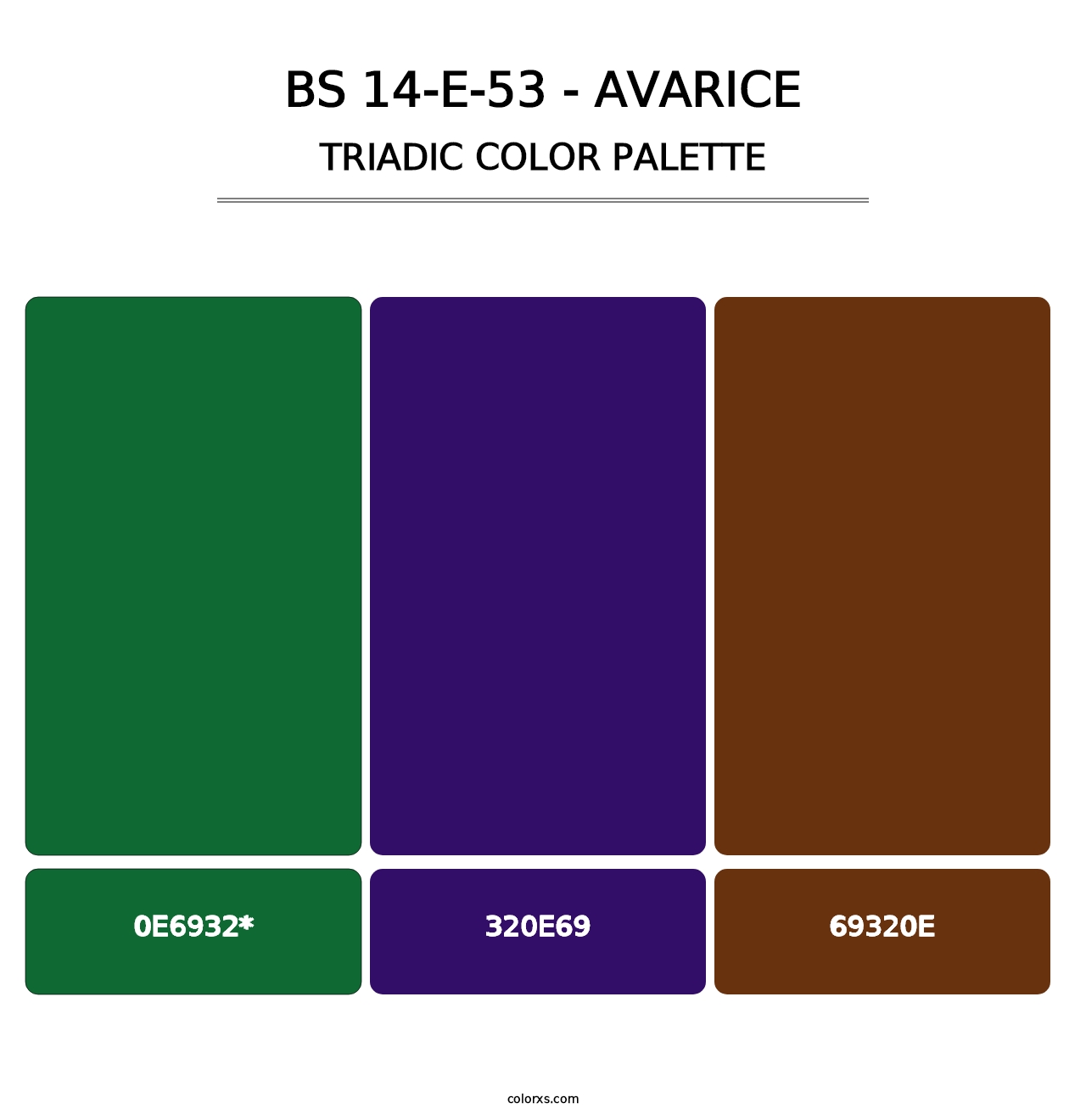 BS 14-E-53 - Avarice - Triadic Color Palette