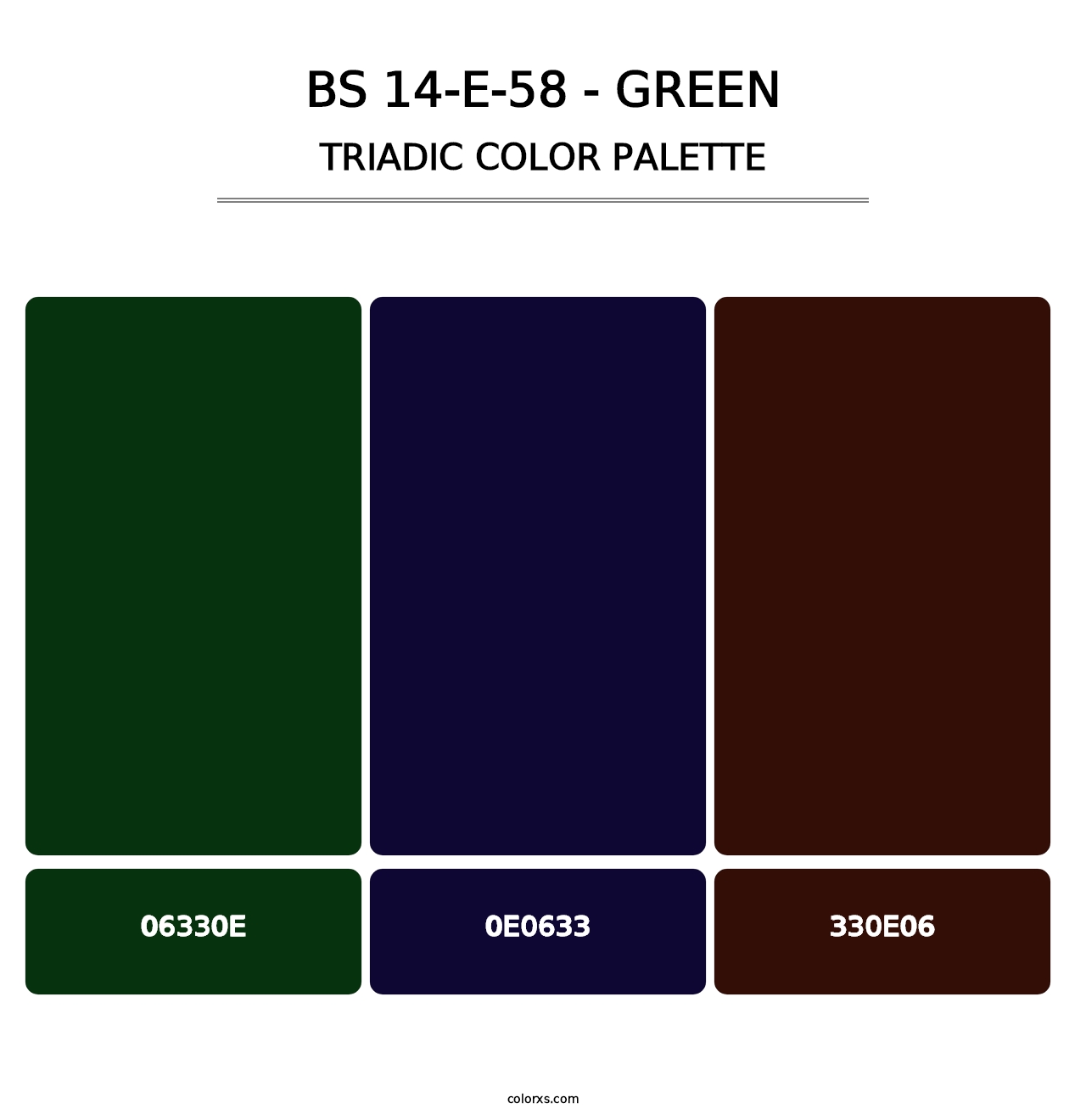BS 14-E-58 - Green - Triadic Color Palette