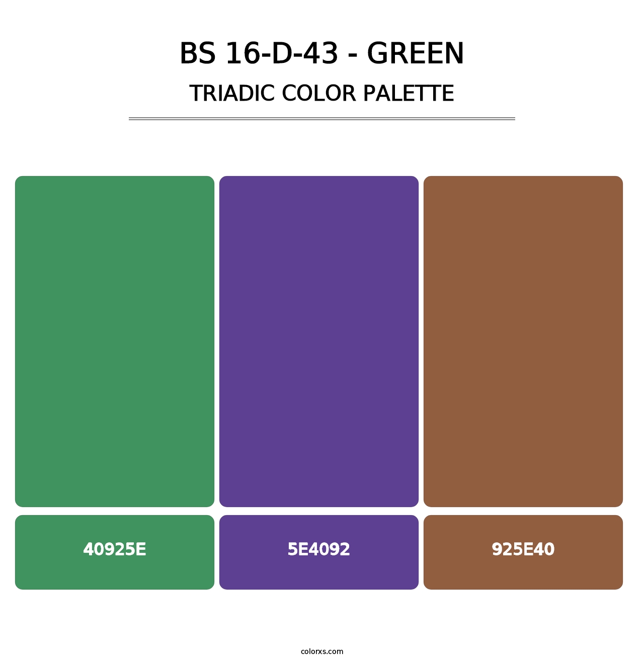 BS 16-D-43 - Green - Triadic Color Palette