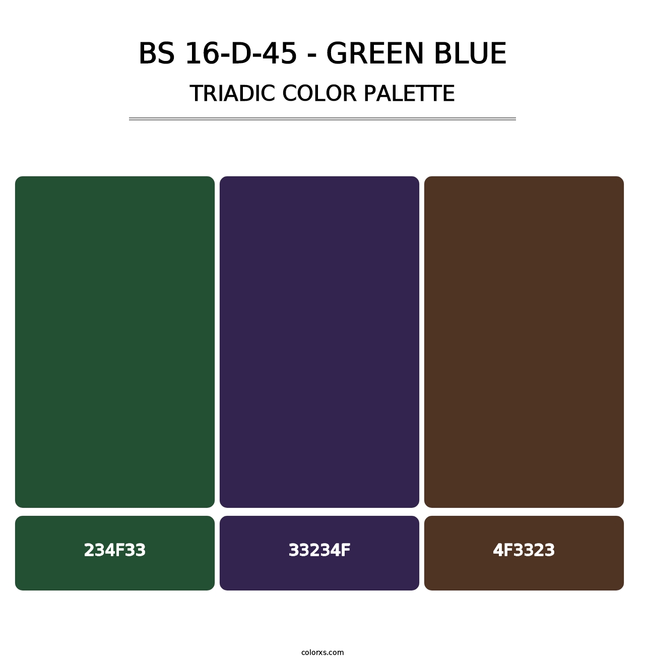 BS 16-D-45 - Green Blue - Triadic Color Palette